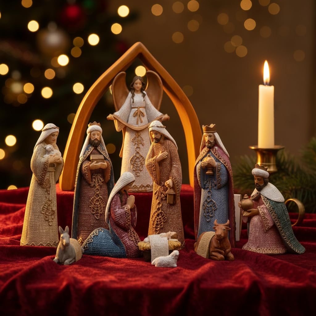 Comfy Hour 6" Nativity Scene Figurine, Mary Joseph and Christ Child Religious Statue, Traditional Christmas Indoor Decor Accent, Polyresin Artisan Crafted Sculpture, 1 Piece