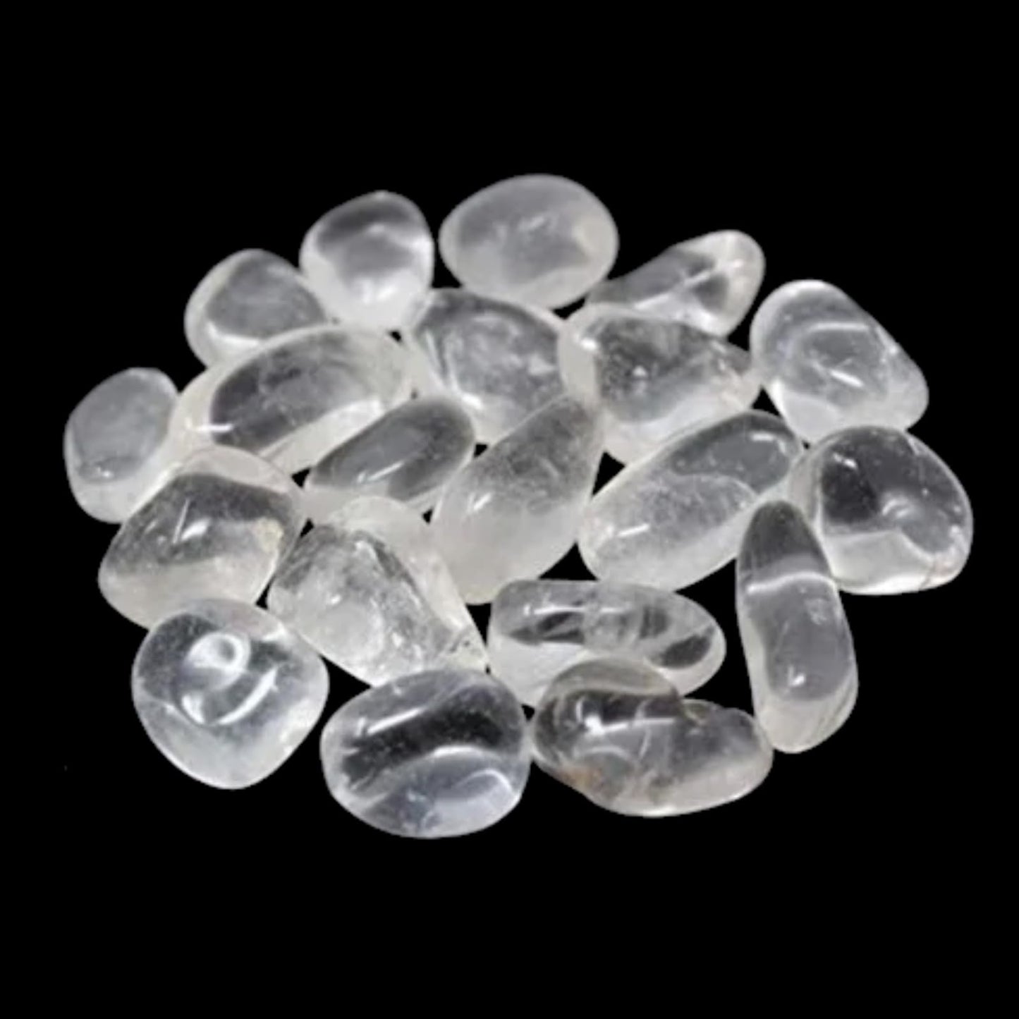 Jet Clear Quartz Tumbled Stones (100gm) – Natural Sphatik Crystal for Positive Energy, Clarity & Cleansing | Reiki, Meditation, Home & Office Décor