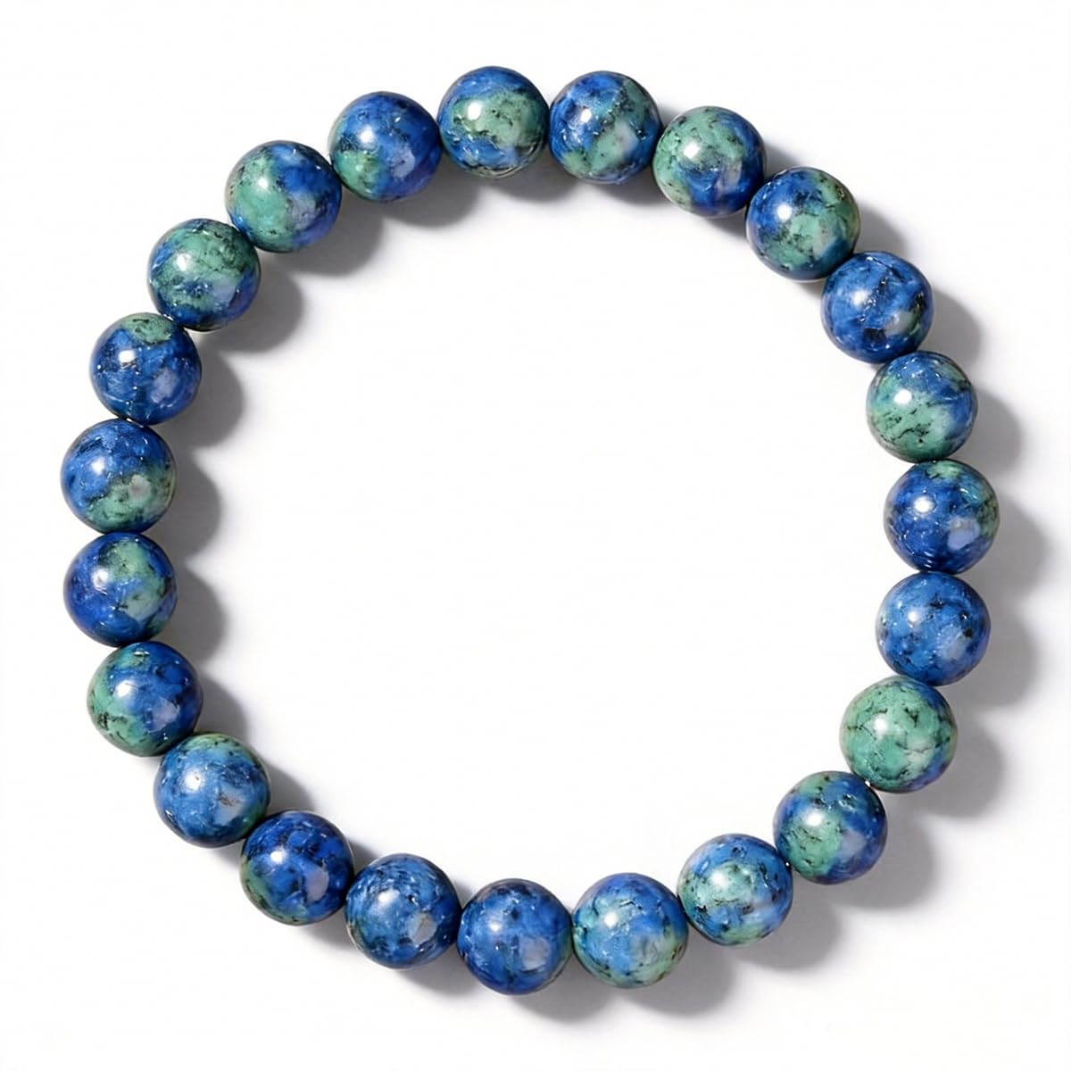 LULUQIFA Natural Stretch Gemstone Bracelet for Women Men,8mm Bead Crystal Semi-Precious Gem,Elastic Handmade Round Beaded Stone,Spiritual Energy Yoga Chakra Jewelry for Her Him Wife Mom Gifts (Lapis lazuli)