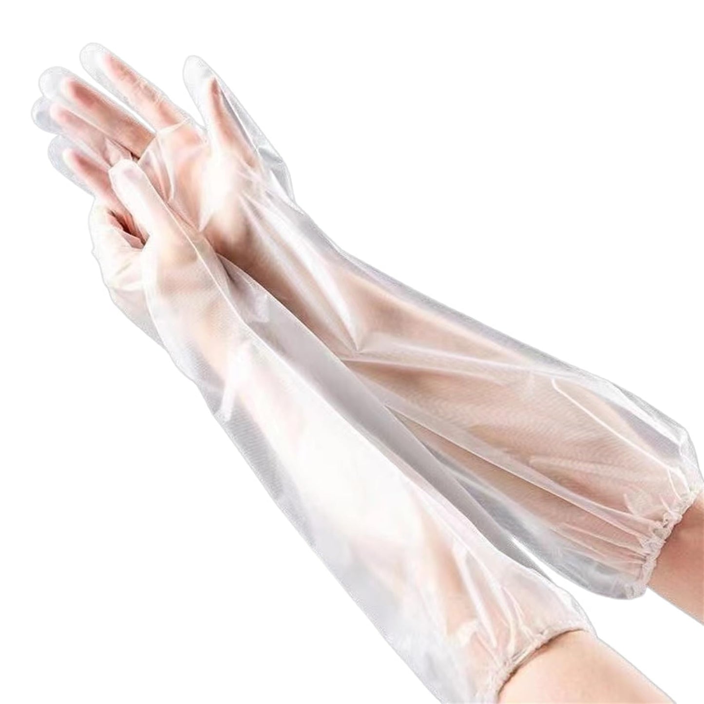 Hipifans Long Sleeve Cleaning Gloves, 10Pcs/Set Reusable & Waterproof Protective Rubber Gloves for Household Duties, Kitchen, Dishwashing, Gardening - 23.6 Inch