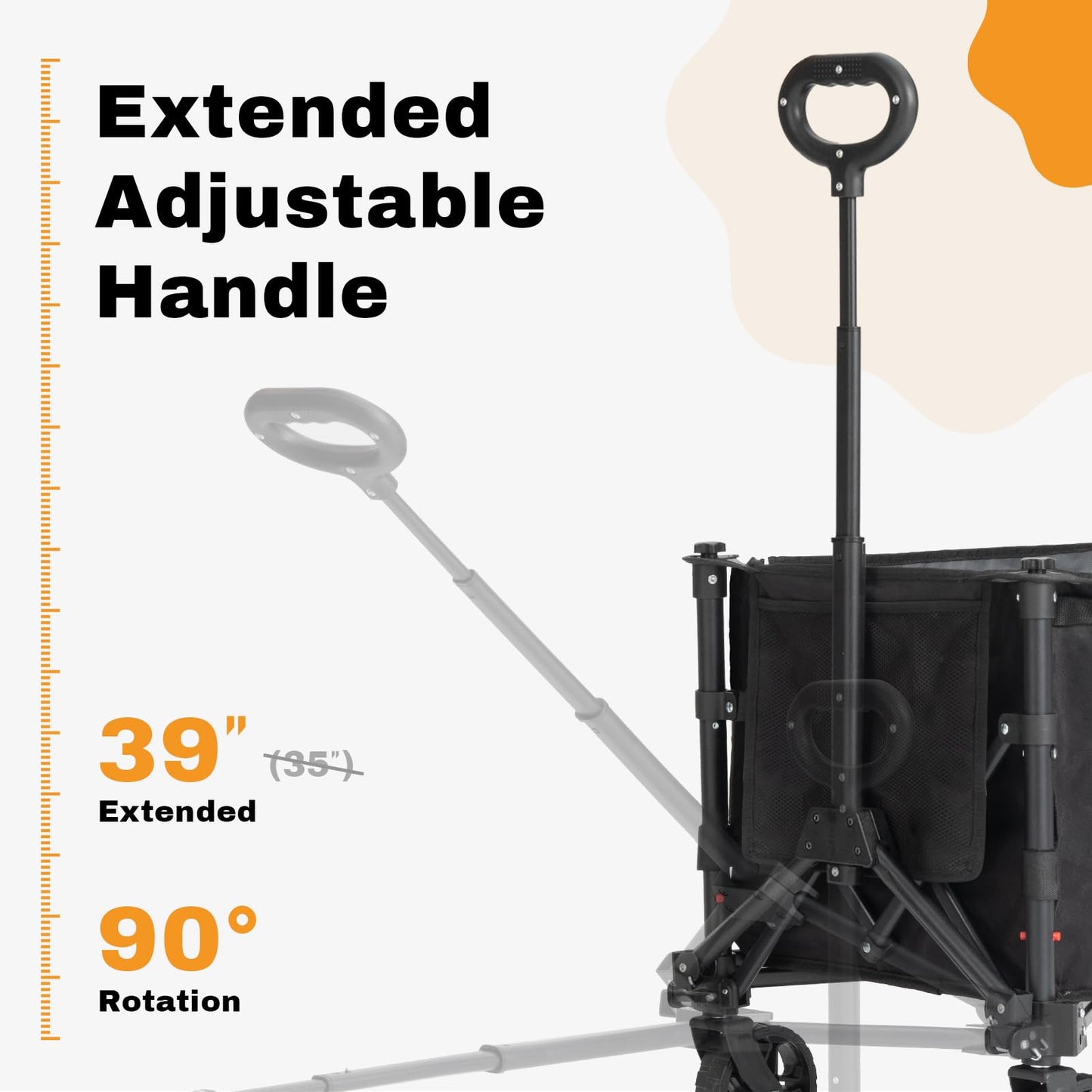 Overmont 3 in 1 Collapsible Wagon Cart - Ultra-Compact & Lightweight Foldable Wagon with All Terrain Wheels - 120L Folding Utility Wagon Portable for Grocery Camping Shopping Garden Sports