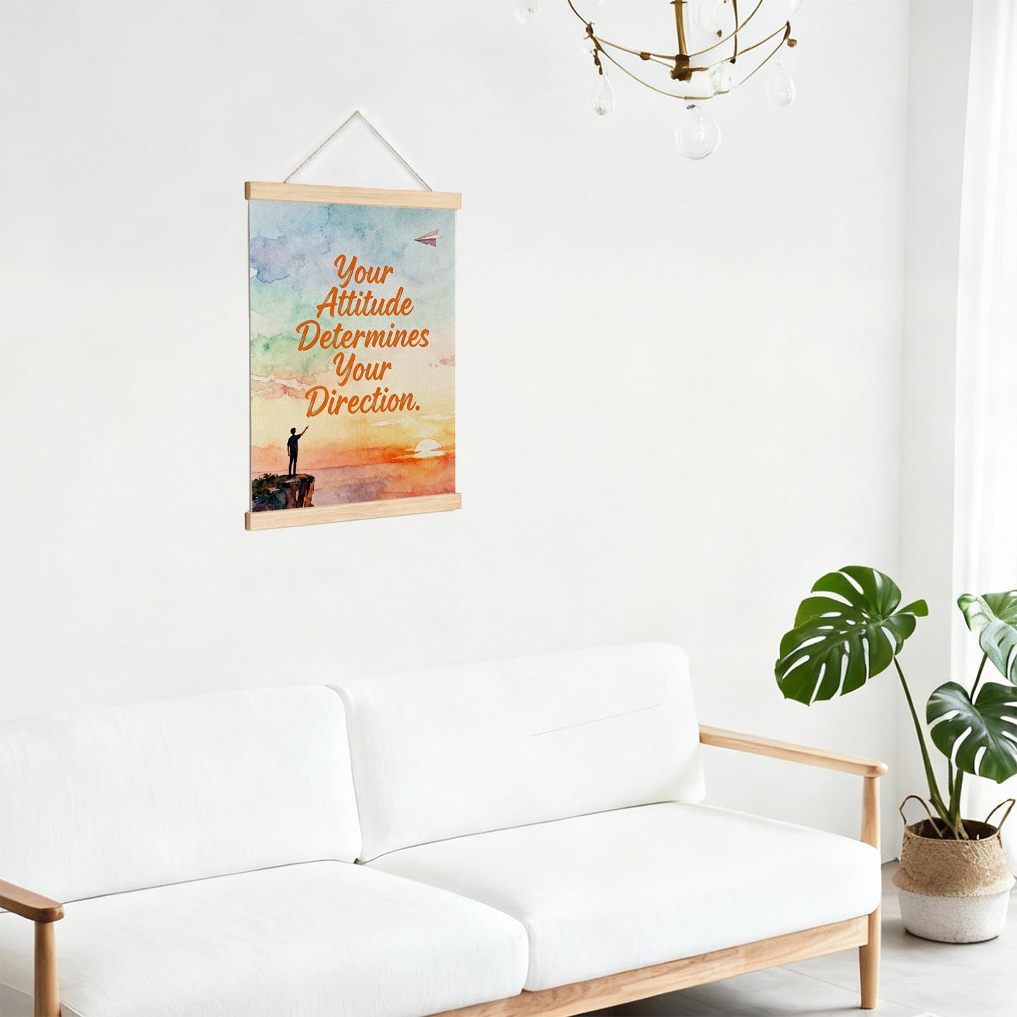 AriaPrec Attitude Direction Office Wall Art - Motivational Posters for Mental Health, Inspirational Decor for Therapy & Classroom, 12x16 Inch Canvas