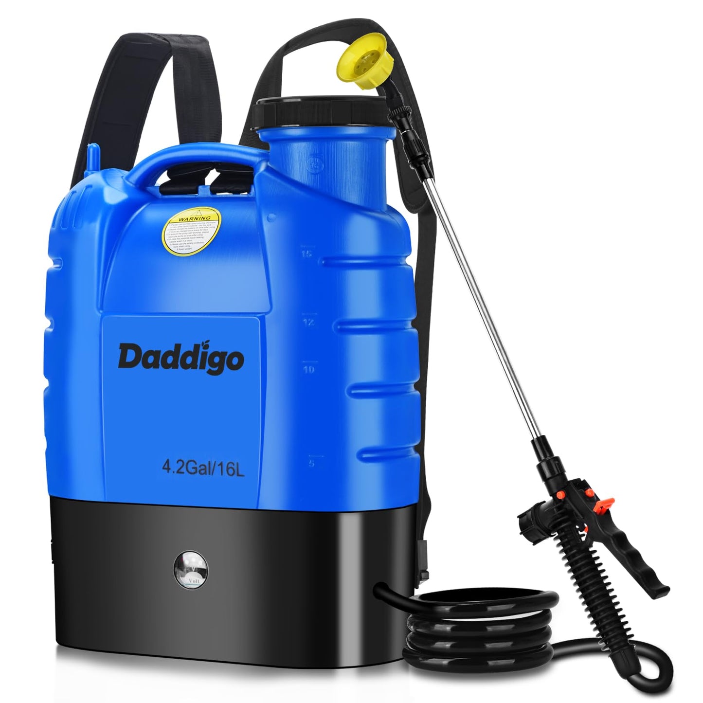4 Gallon Battery Operated Backpack Sprayer, 100 PSI Electric Garden Sprayer with 12V 8Ah Rechargeable Battery, Trigger Lock, Stable Pressure Pump, Adjustable Nozzles for Lawn Care & Garden