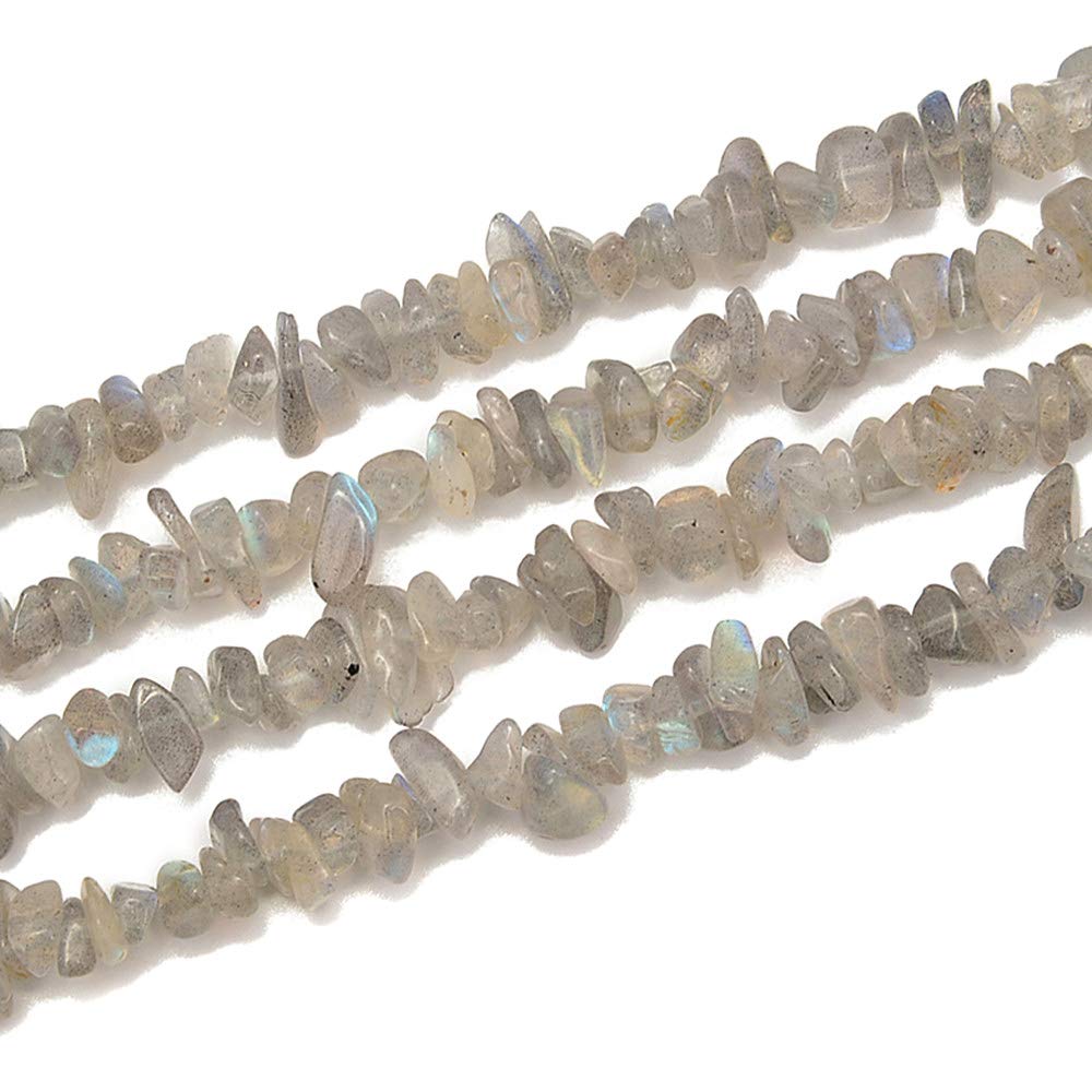 PLTbeads Gemstone Chips Natural Labradorite3-5mm Healing Crystals Waist Bracelets Necklace Kit Irregular Stone DIY Crafts Design Jewelry Making Approxi 32 inch