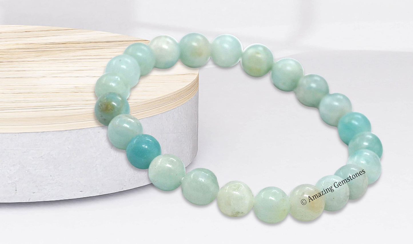 Amazing Gemstone Crystal Bracelet for Women Men's Gifts - Protection Healing Crystal Bracelet - 8mm Gemstone Beaded Stretchable Bracelet Pulseras Para Hombres Mujer Stocking Stuffers Mothers Day Gift (Amazonite)