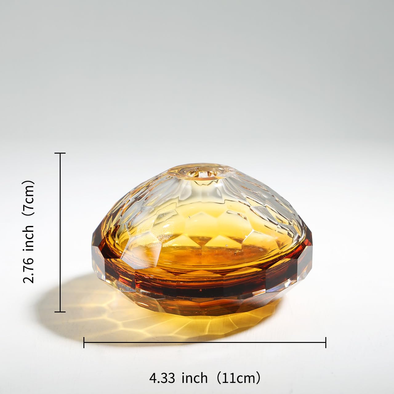 YAOYUAN Hand Blown Glass vase - Elegant Bud vases for Console Table Decor, Muti-Faceted,Beautiful Blown Glass Decor & Diffuser, Perfect Home Decoration (Middle)