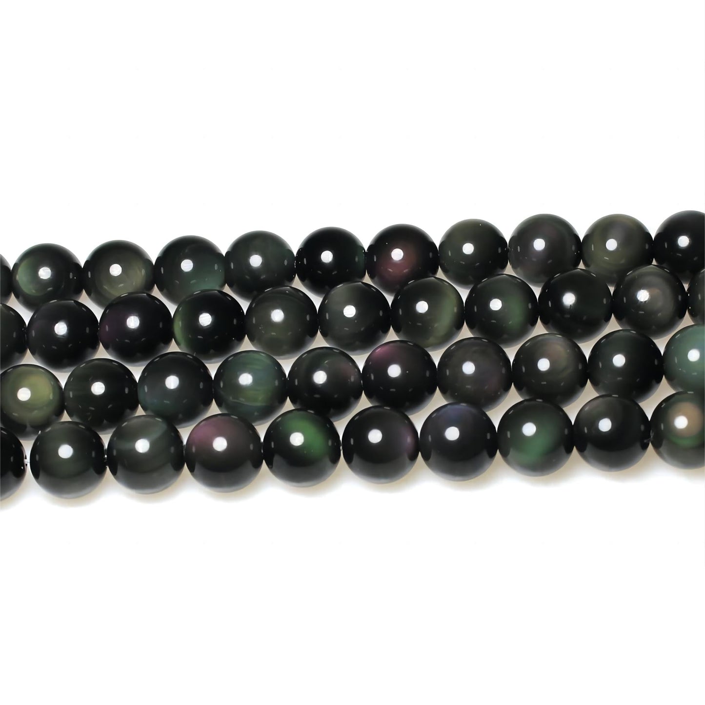 MJDCB Rare Collection Natural Stone Beads Rainbow Obsidian Round Loose Beads for Jewelry Making DIY Bracelet Necklace (6mm)