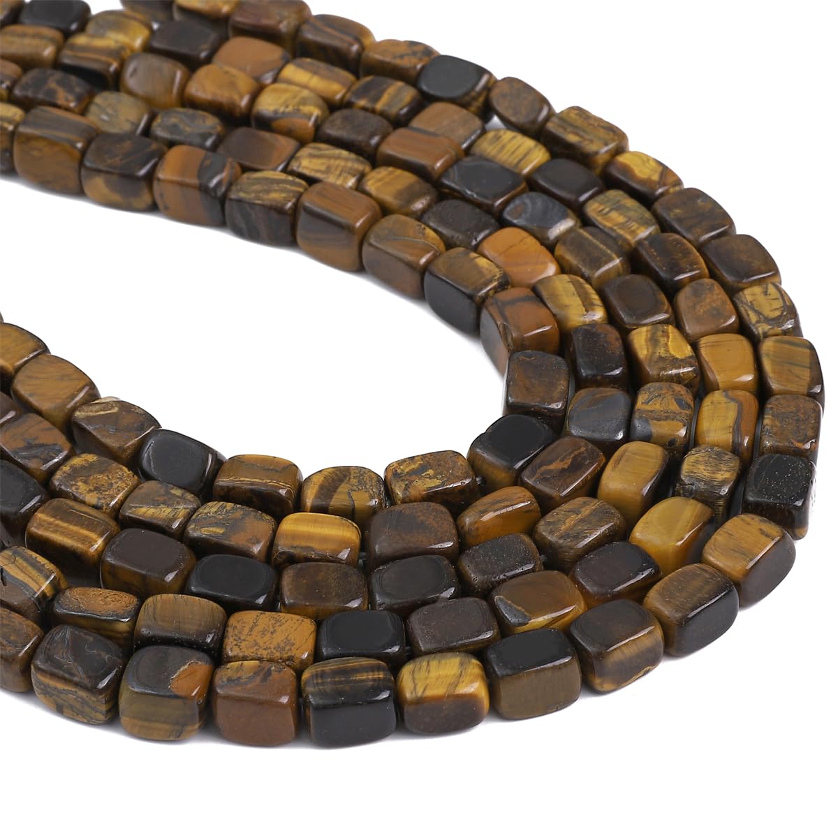 BEADIA Natural Yellow Tiger Eye Cuboid Stone Loose Semi Gemstone Beads for Jewelry Making 8mmx12mm 38cm/Strand