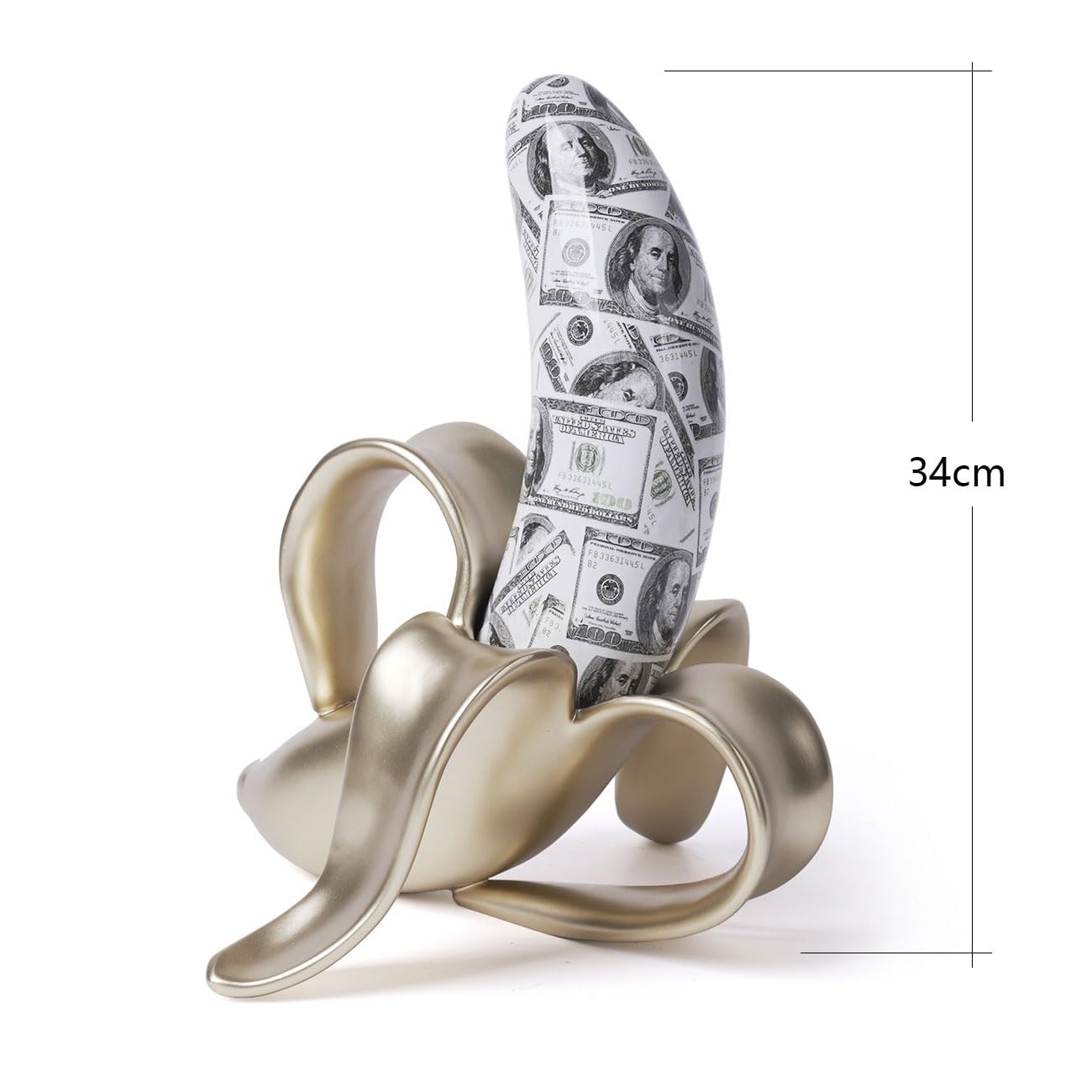 NENBOLEC Banana Statue Abstract Sculpture Decor Modern Gift Table Centerpiece Figurine for Home Room Office Polyresin 13.4 Inch