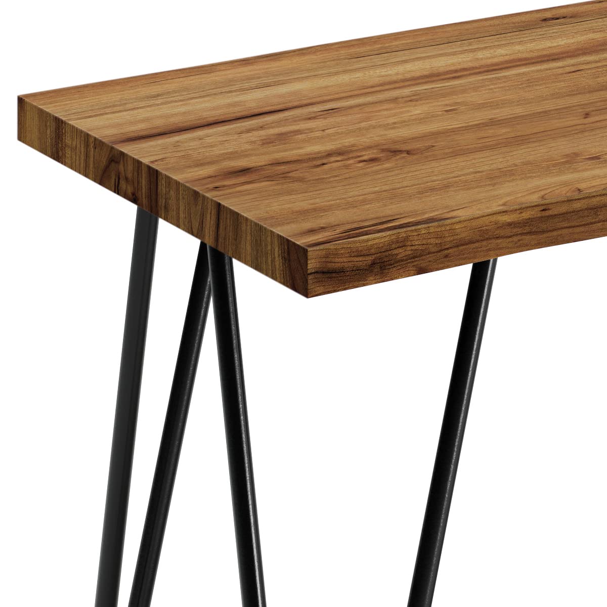 SIMPLIHOME Colton SOLID MANGO WOOD 42 inch Wide Industrial Contemporary Bench in Natural for the Living Room, Entryway and Family Room