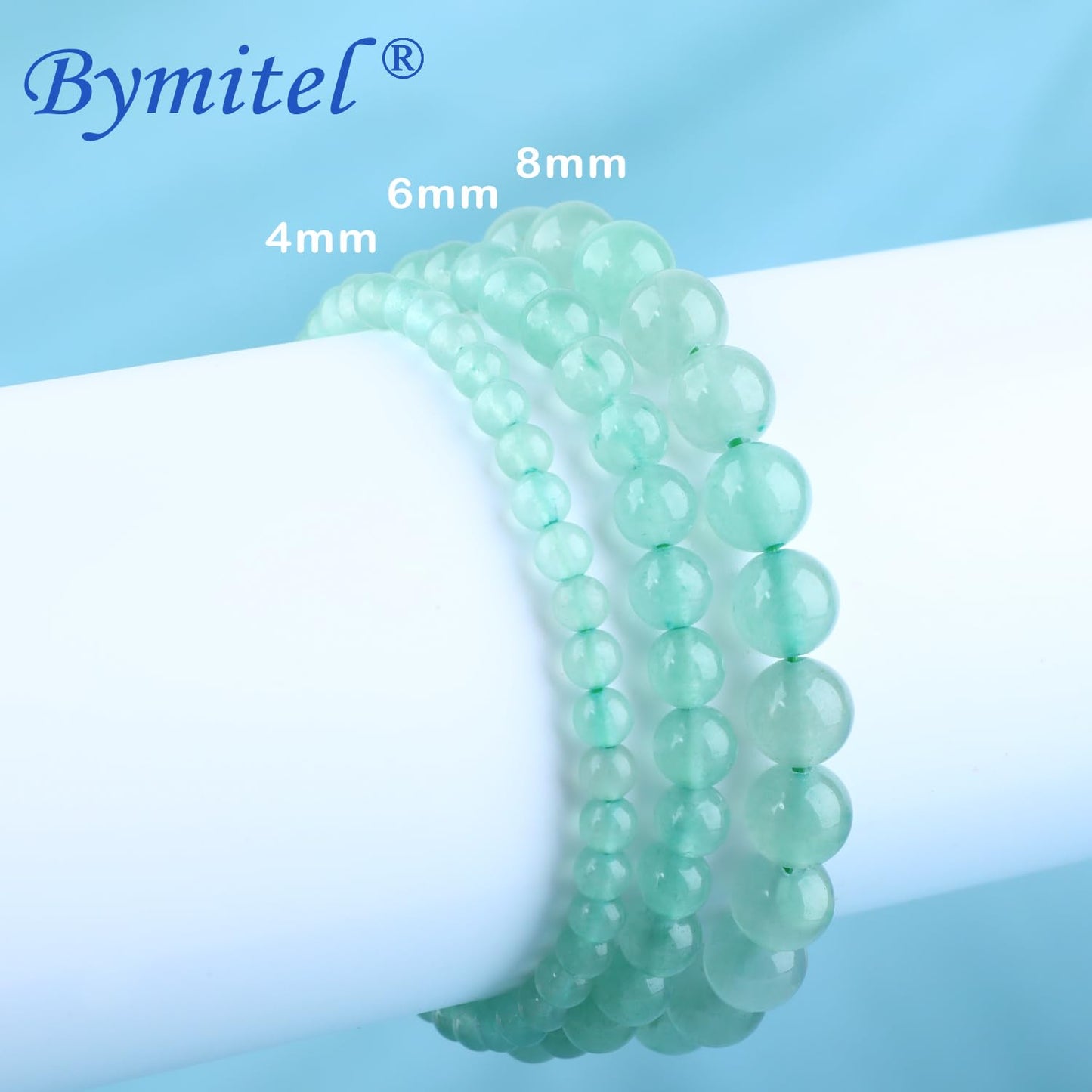 Bymitel 4mm Green Aventurine - Handmade Reiki Gemstone Stretch Bracelet, Natural Beauty & Spiritual Essence, Crystal Healing for Unisex Adults