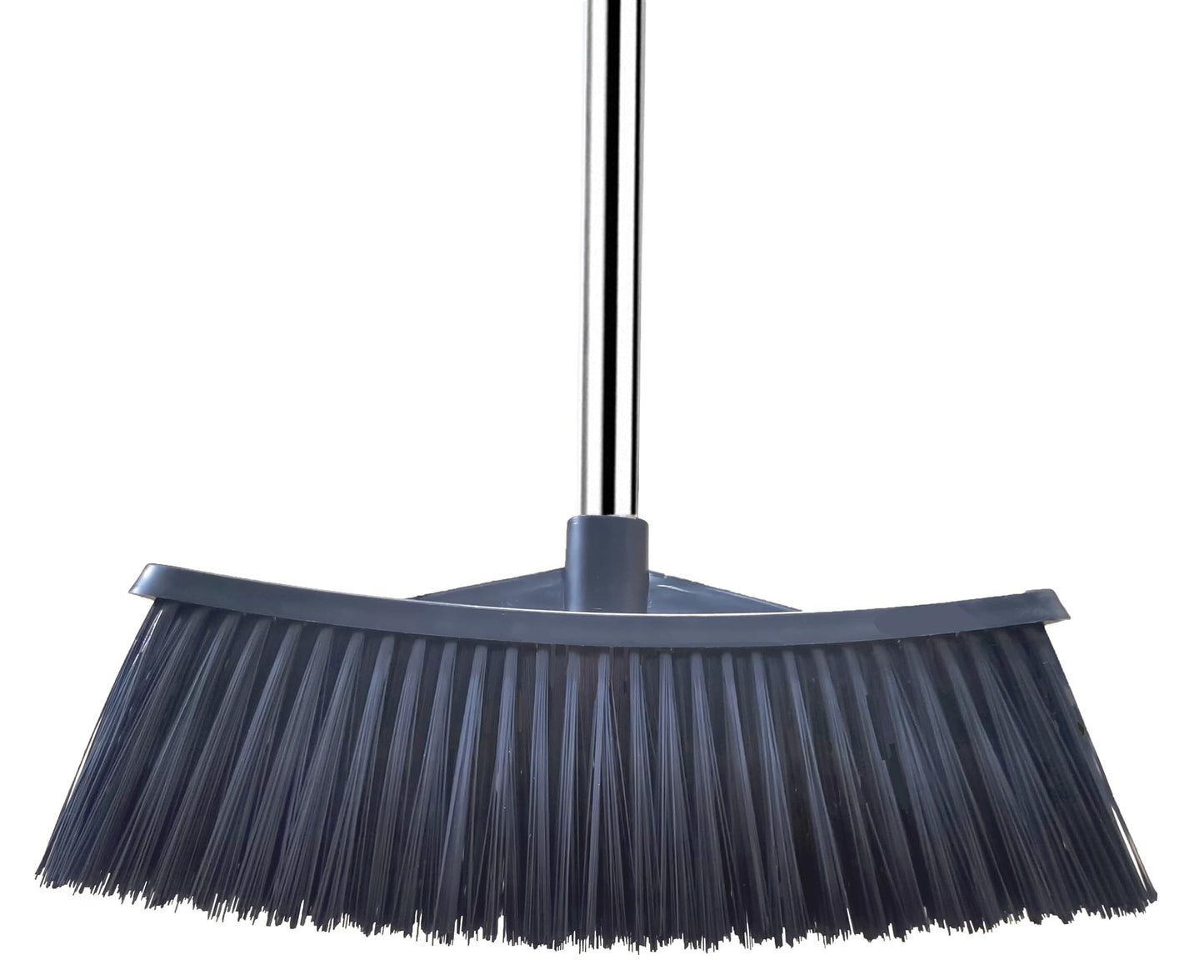 Heavy-Duty Outdoor Broom with 62-Inch Stainless Steel Handle - 14.2-Inch Wide Plastic Broom Head for Garage, Yard, Sidewalk - No Bend Sweeping, Durable & Lightweight
