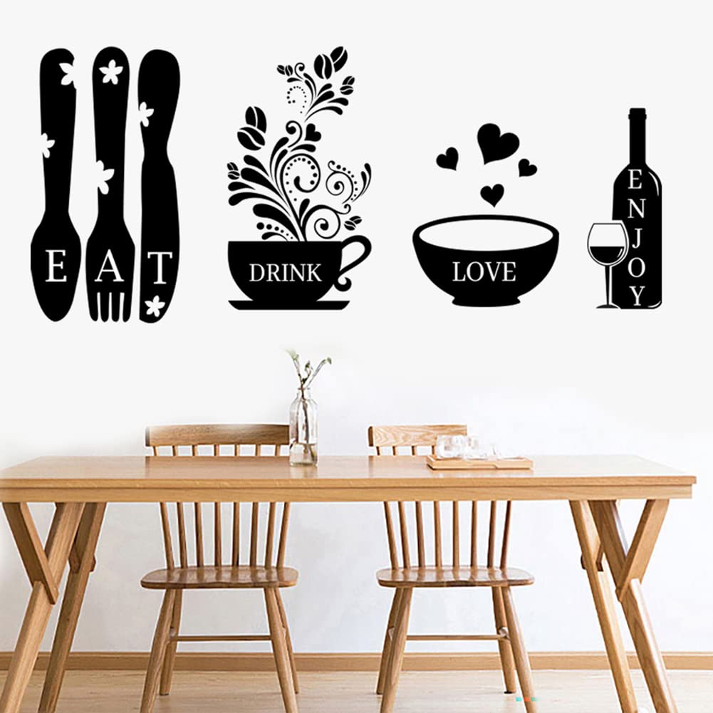Kitchen Wall Stickers - The Heart of The Home Quotes Decals, Vinyl Wall Sign Art Decor for Dining Room and Living Room