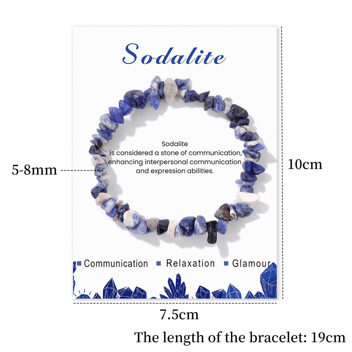 Sodalite Bracelet for Women 5-8mm Raw Sodalite Bracelet Natural Stone Bracelet Blue Sodalite Beaded Bracelet Sodalite Crystal Bracelet Healing Bracelets Sodalite Jewelry for Women