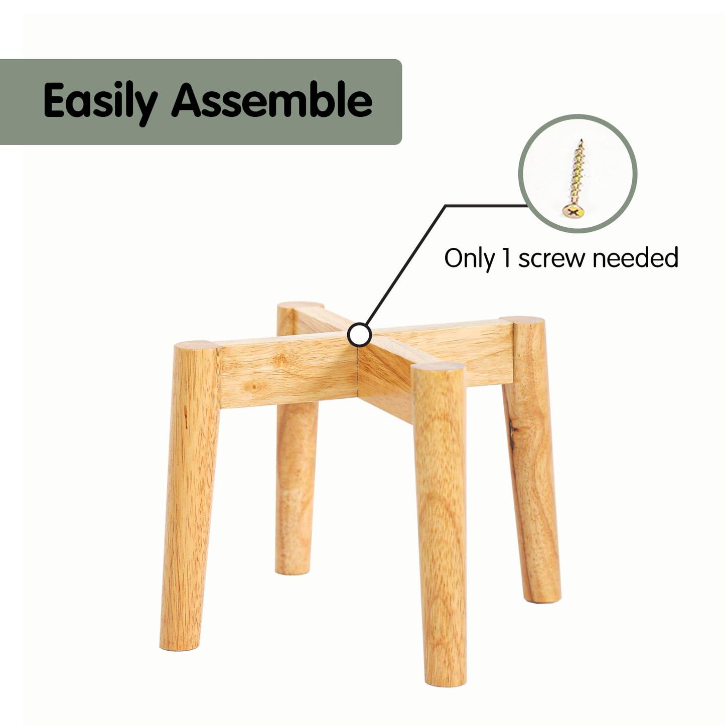 Nabytok Wood 7.5" x 9.8" Plant Stand Indoor Outdoor, Wooden Single Floor Plant Pot Holder, Natural Plant Stand, Assembly Required (Excluding Potted Plants)