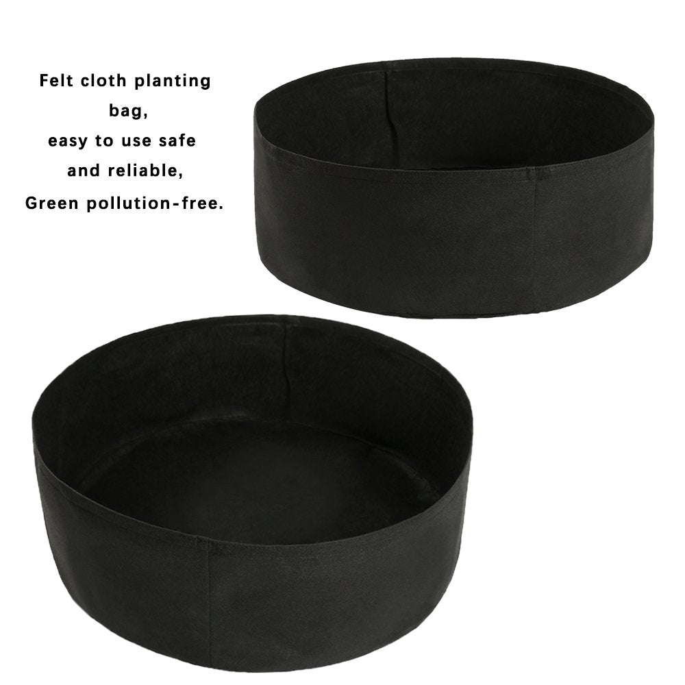 TITA-DONG Round Fabric Garden Plant Bed,50 Gallon Garden Fabric Grow Bag,Garden Vegetable Bed Planting Container Planter for Plants, Flowers, Vegetables (Black, 15 Gallon)