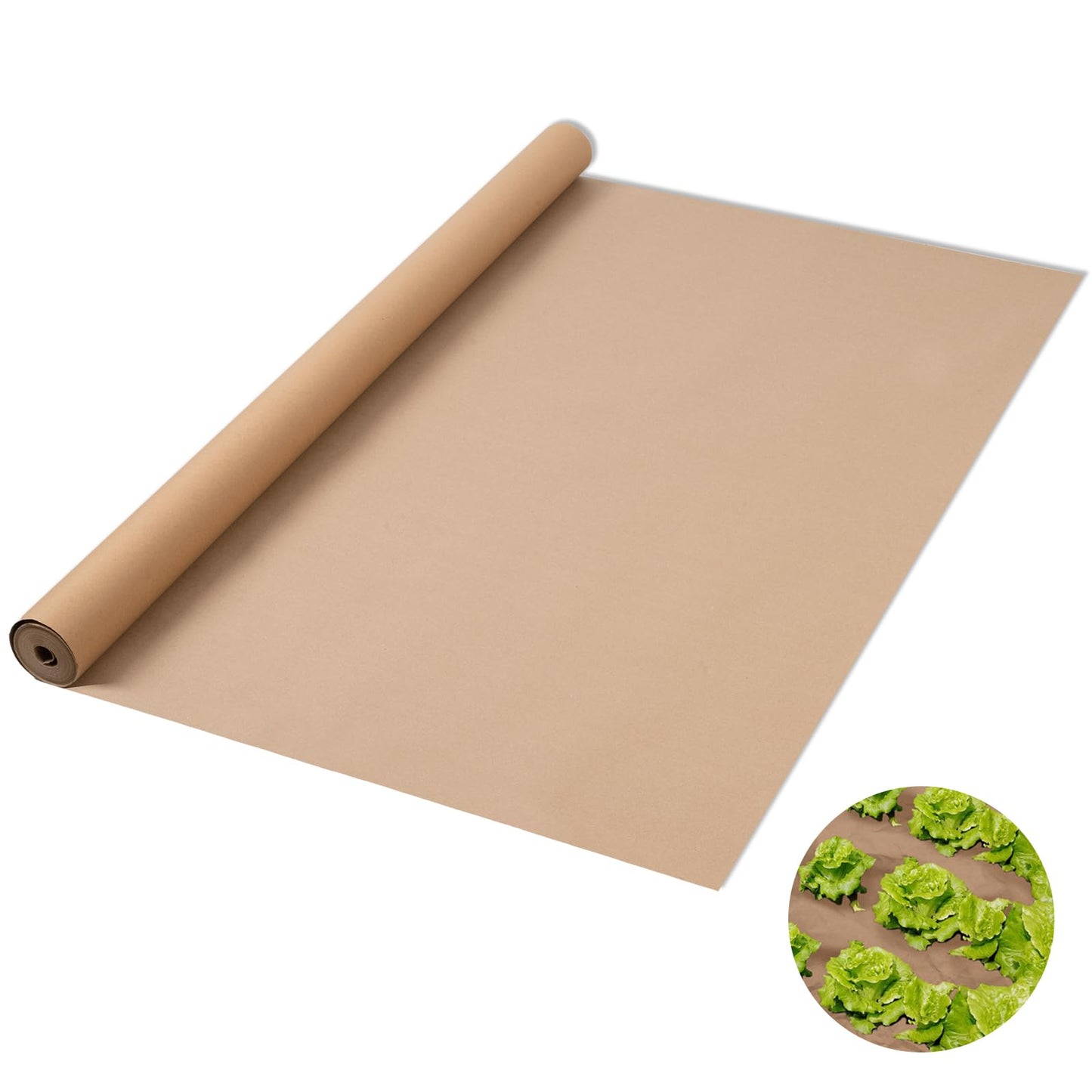 gjkldcvb 4 x 50 Ft Biodegradable Paper Weed Barrier Heavy Duty Biodegradable Landscape Fabric Garden Bed Grass Garden Paper Weed Control Barrier Weed Paper for Landscaping