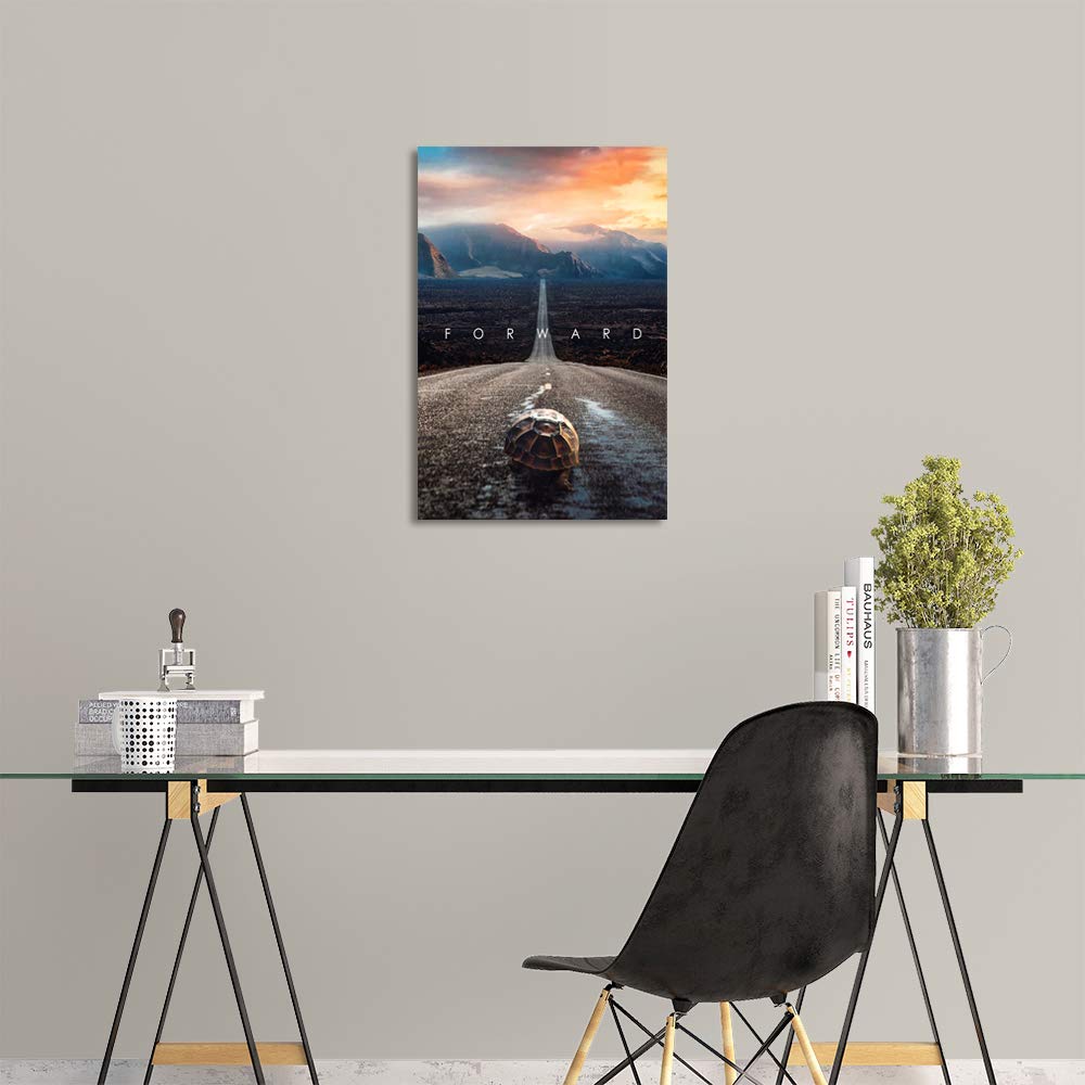 Inspirational Entrepreneur Quotes with Words Wall Art Motivational Forward Painting Prints on Canvas Modern Inspiring Posters Prints Artwork Home Office Classroom School Decor - 12" Wx18 H