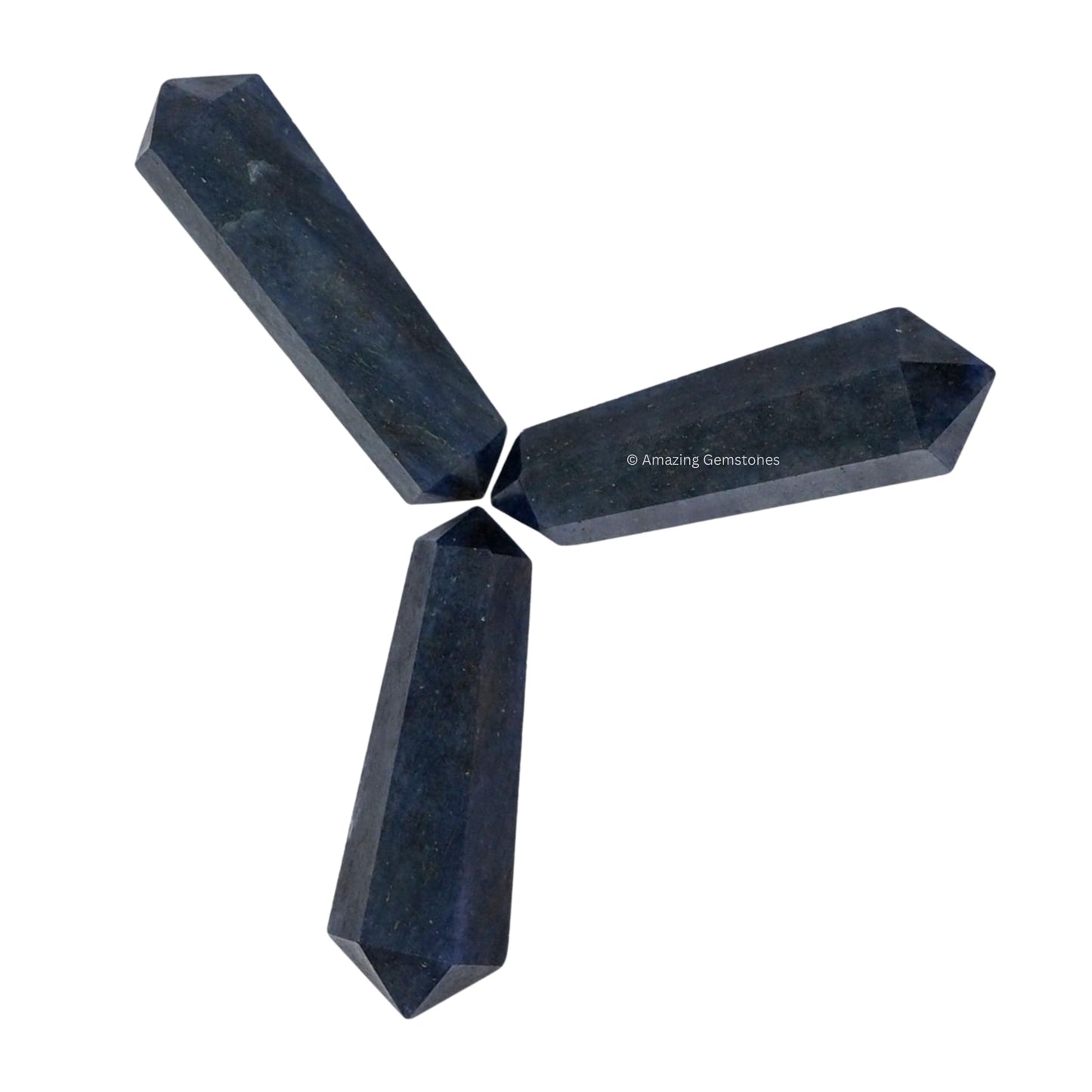 Amazing Gemstone Blue Aventurine Crystal Points Bulk Healing Crystals and Stones - Pack of 3 Double Terminated Healing Wand Point Bulk Crystals for Crafts, Crystal Grid, DIY Work - Premium Crystals