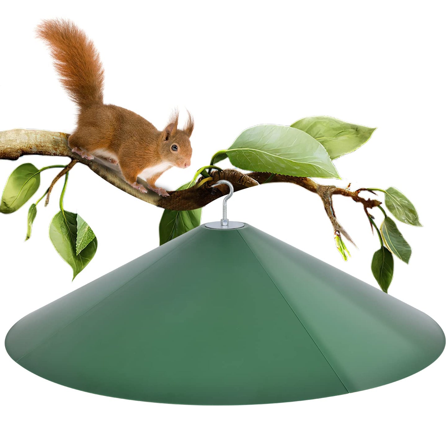 24-inch Large Outdoor Squirrel Baffles for Bird Feeders Pole, Two Way Use, Green Color
