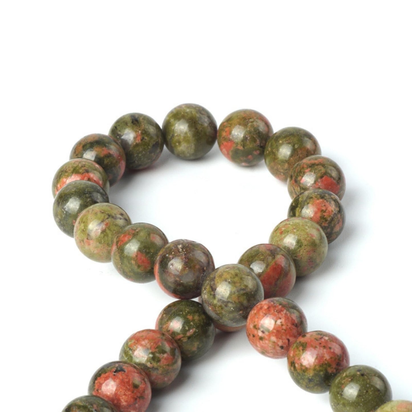 100Pcs Natural Stone 6mm Unakite Round Loose Gemstone Energy Healing Beads Hole Size 1mm DIY Smooth Beads for Bracelet Necklace Earrings Jewelry Making