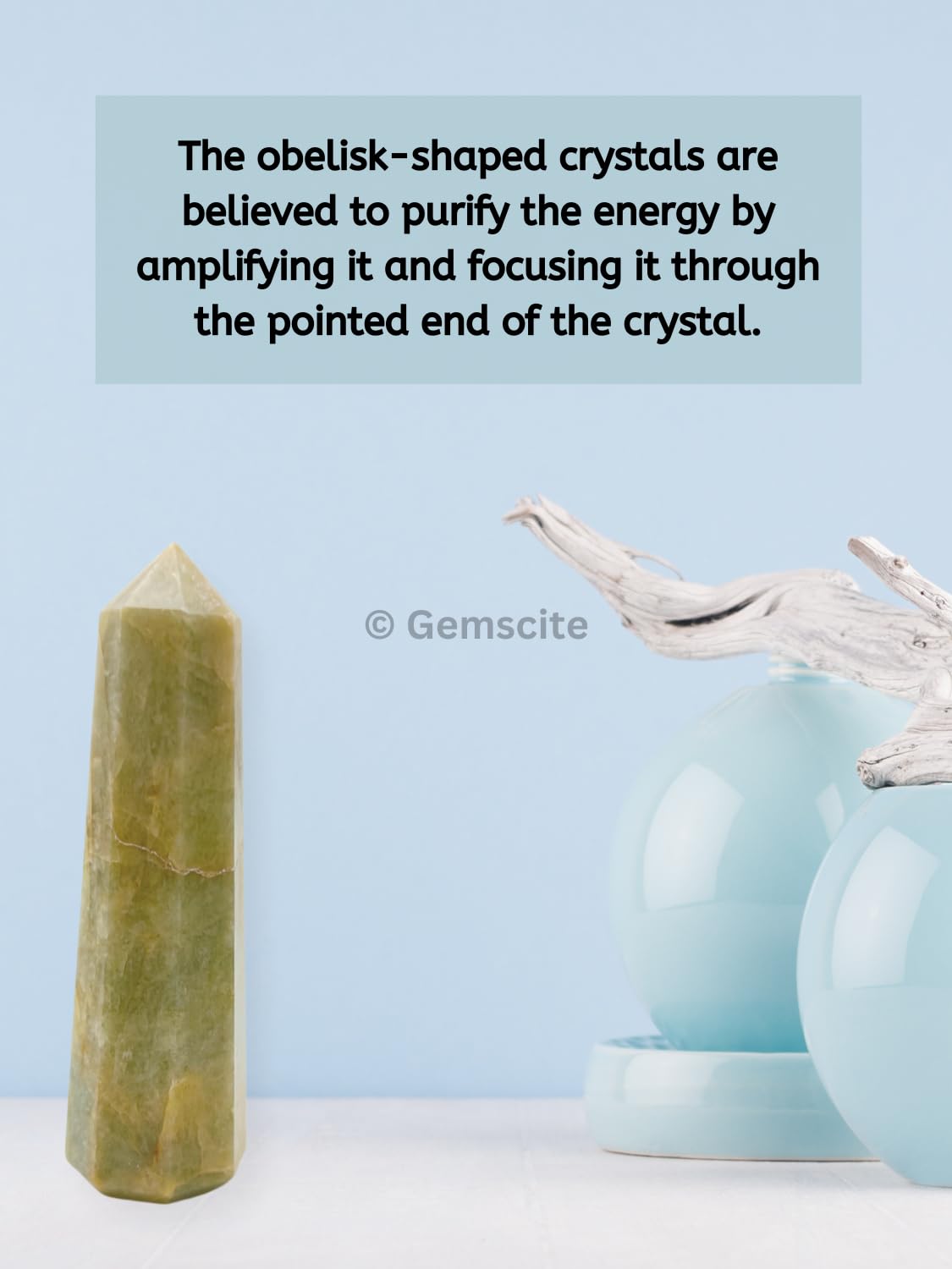 WholesaleGemShop 3 Inch (70 mm) Gemstones Aquamarine Obelisk Tower Jumbo Facet Aura Rock Crystal Natural Polished Earth Wand Spirit