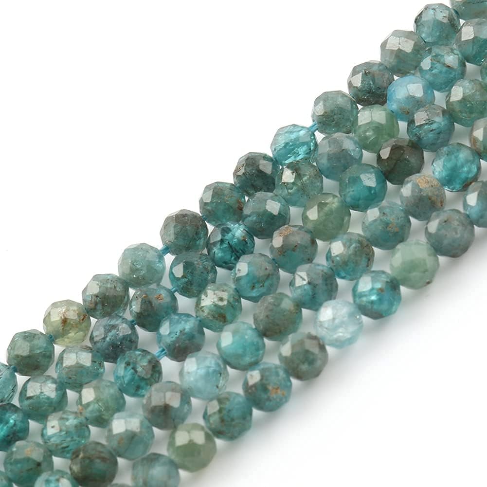 Song Xi 120pcs 3mm Natural Kyanite Gemstone Beads Faceted Round Loose Stone Beads for Jewelry Making (1 Strand)