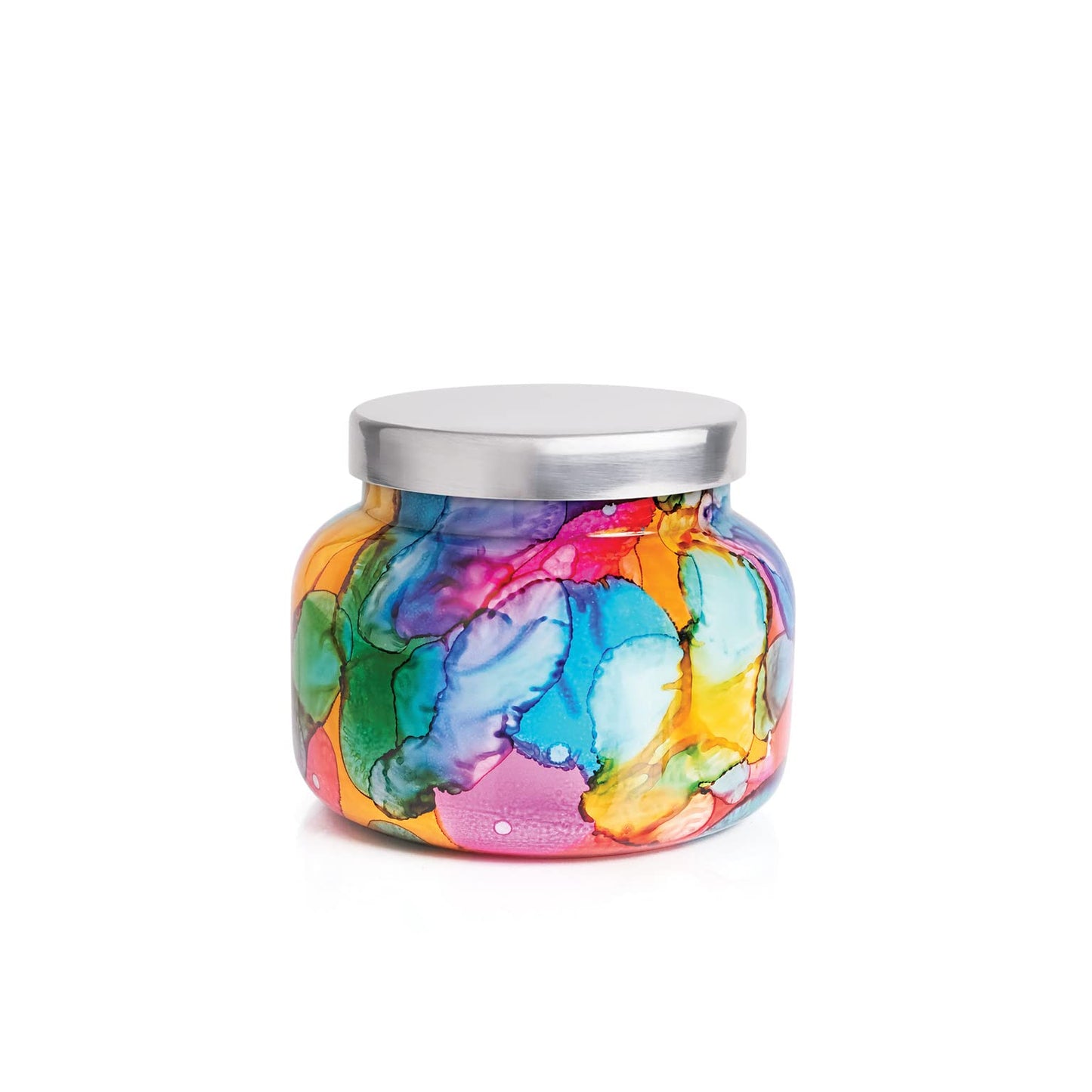 Capri Blue Volcano Candle - Rainbow Watercolor Signature Glass Jar Candle - Luxury Aromatherapy Candle - Tropical Fruits & Sugared Citrus Candle (19 Oz)