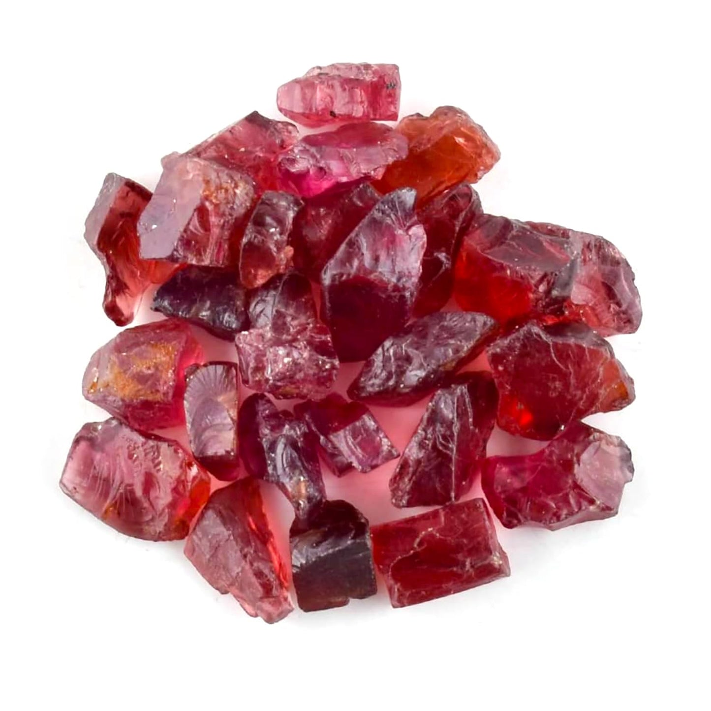50 carats Natural Raw Red Garnet Gemstones Stone Rough Crystals, Jewelry Making Bulk Supply, Wire Wrapping, Wholesale Lot, Chakra Crystals January Birthstone DIY Loose Stones, 9 to 13mm, (7 to 8pcs)