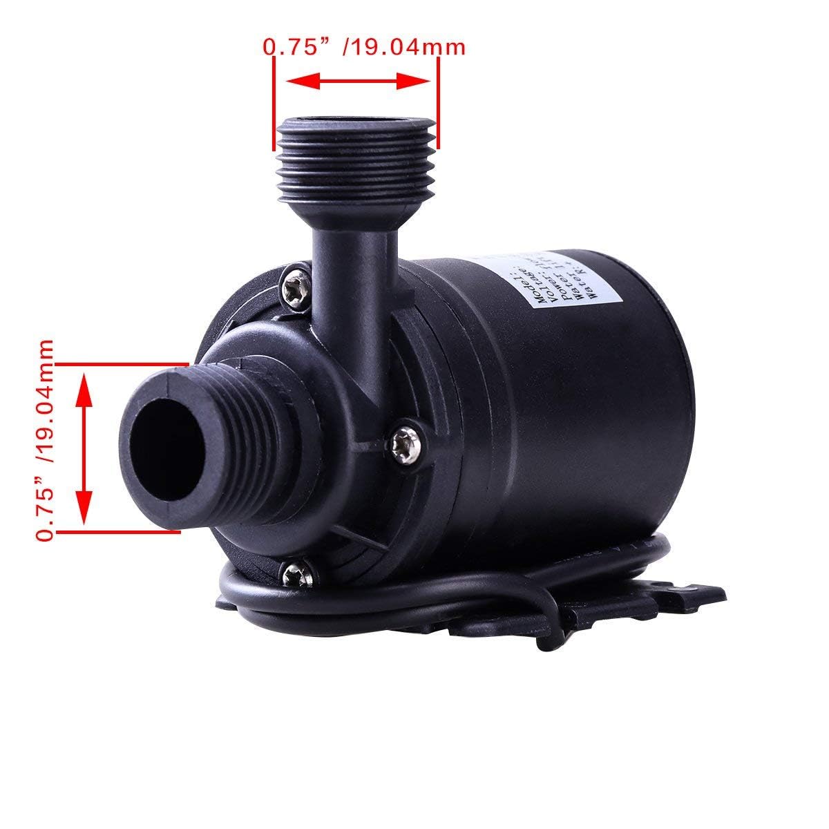 ZAOJIAO DC 12V Brushless Water Pump 1/2'' Male Thread Centrifugal Submersible Pump 800L/H 210GPH 4M/13ft for Fountain Solar Panel Pond Aquarium Water Circulation System Black