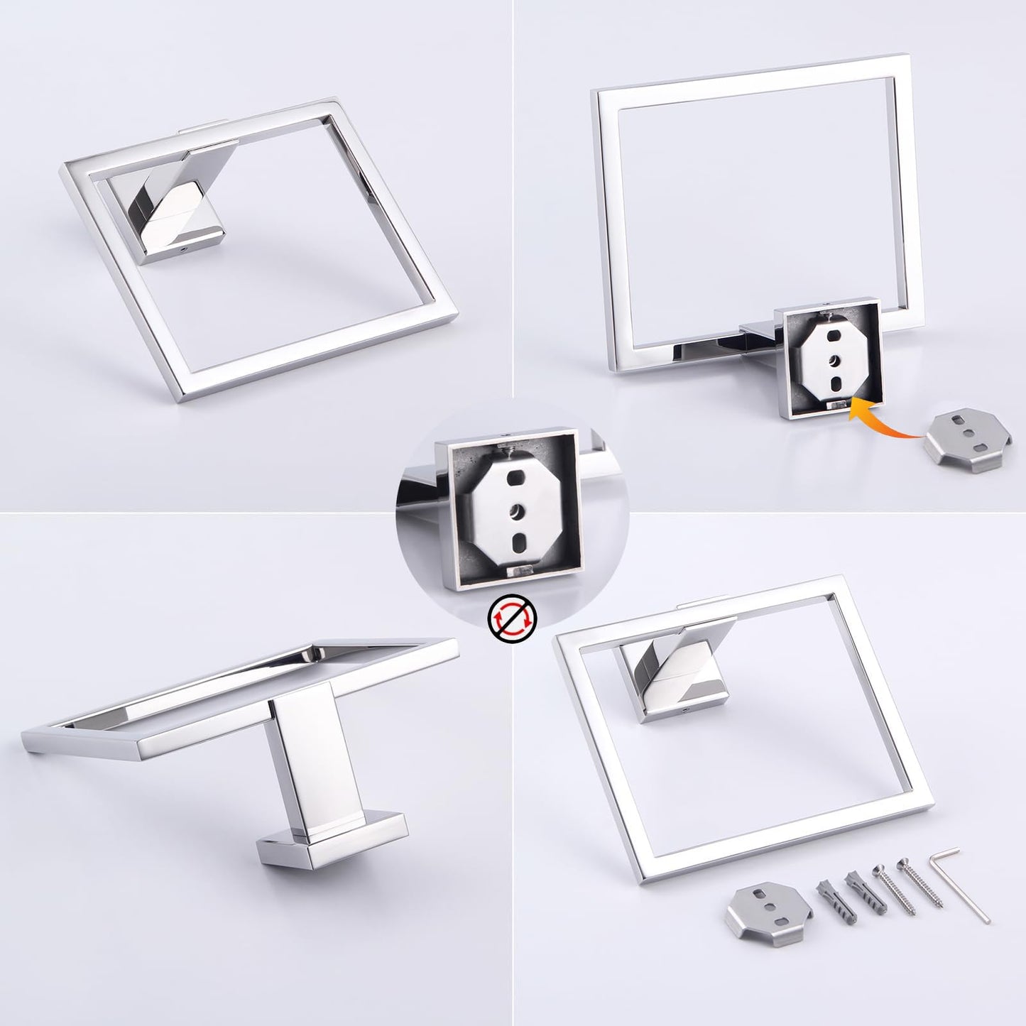 GERZWY Bathroom Hand Towel Holder Polished Stainless Steel Towel Ring for Bath Kitchen Garage Heavy Duty Wall Mounted JG1906-JG