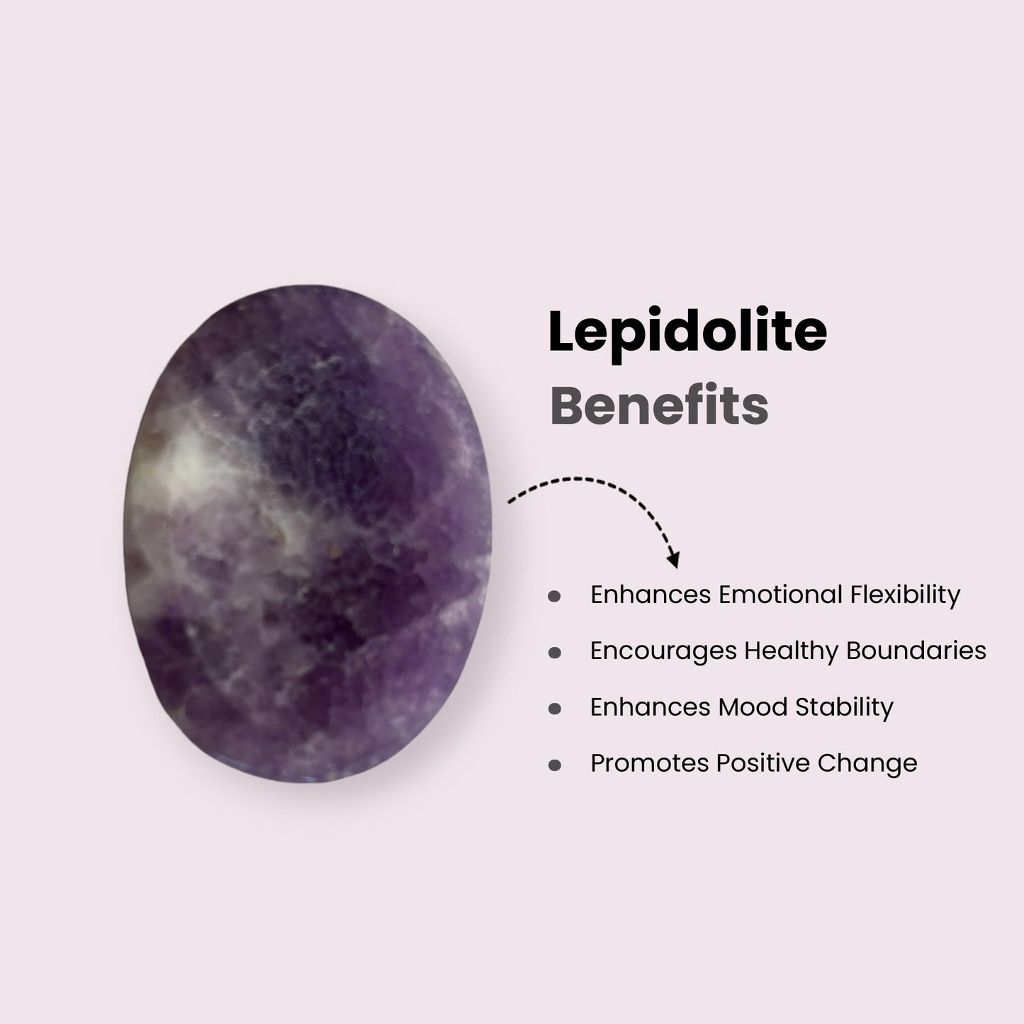 GEMSCITE Lepidolite Thumb Worry Stones Metaphysical Gemstone Crystal Healing Reiki Men Women Gift FENG Shui Positive Energy Love Wellness Palm Stones Wicca Powerful