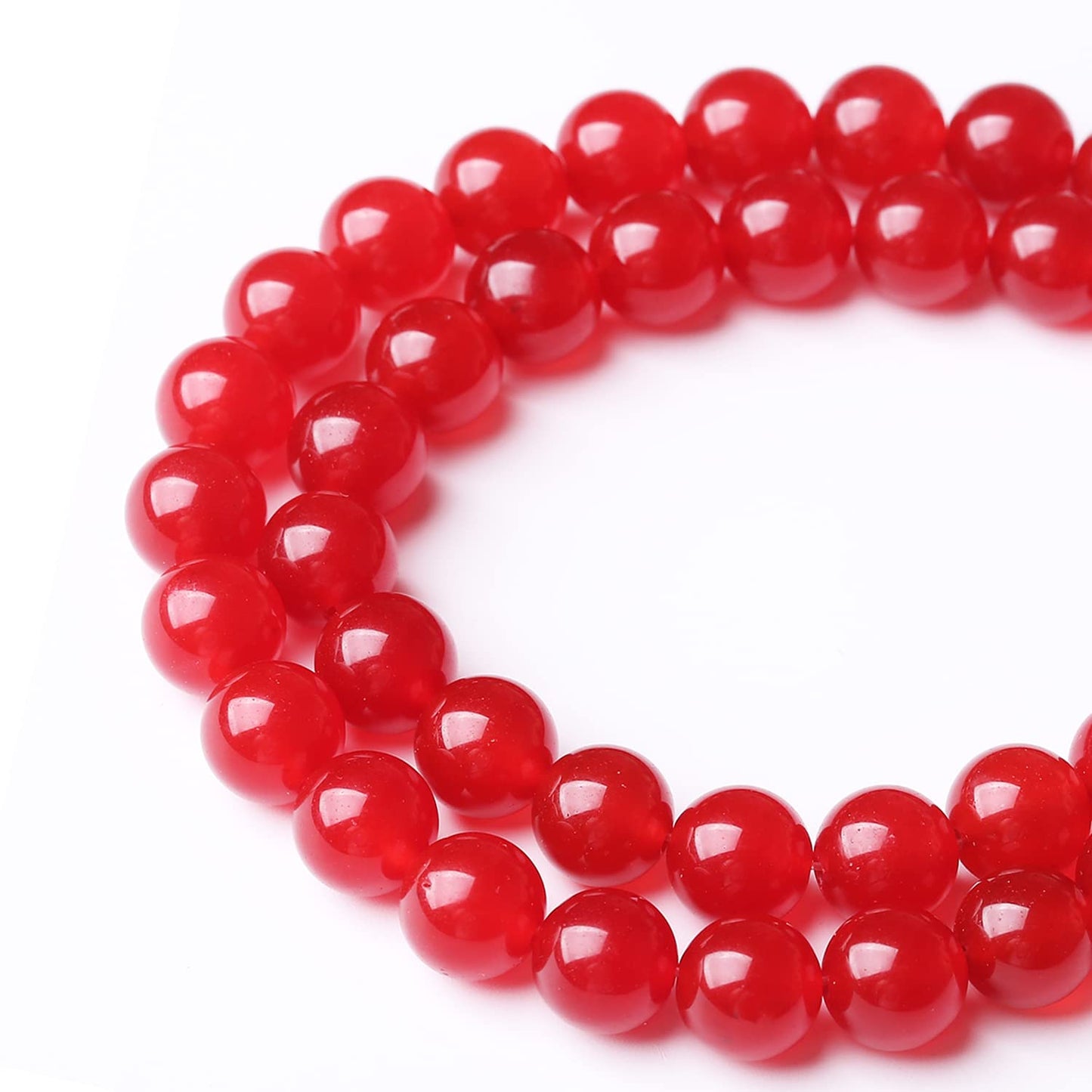 48PCS 8MM Red Chalcedony Beads Energy Healing Beads for DIY Jewelry Bracelet Necklace Making for Jewelry Making 15Inch