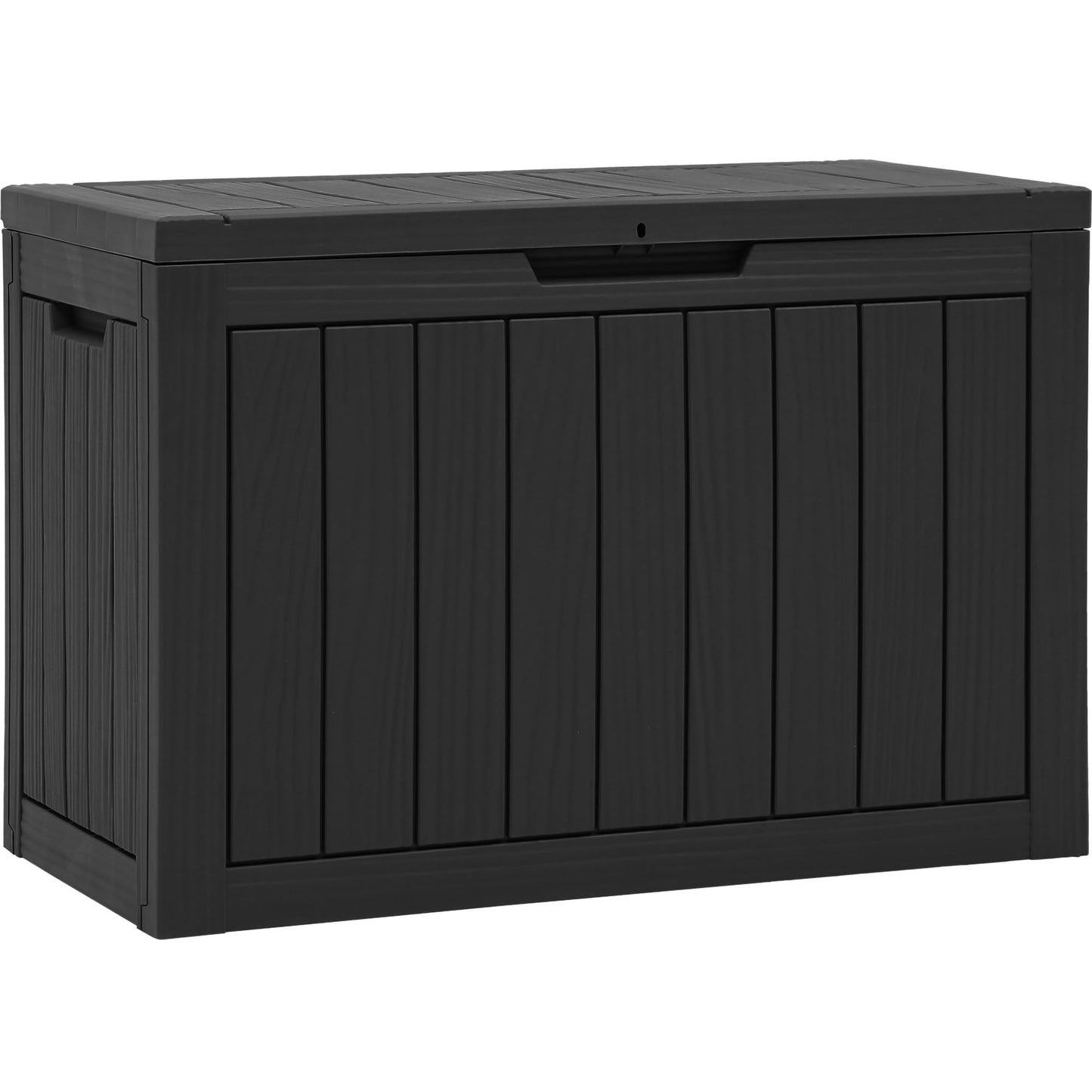 YITAHOME Outdoor Storage Box, 45 Gallon Waterproof Resin Deck Box, Lockable Organizer for Patio, Poolside, Deck, Cushions, Throw Pillows, Garden Tools, Black