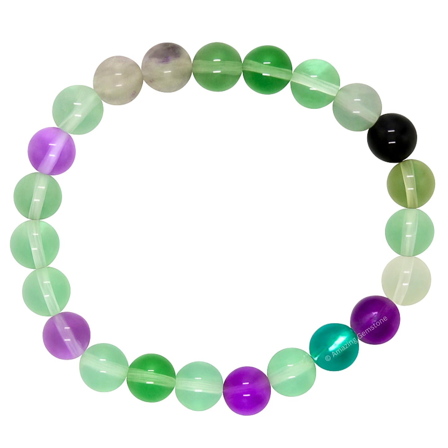 Amazing Gemstone Crystal Bracelet for Women Men's Gifts - Protection Healing Crystal Bracelet - 8mm Gemstone Beaded Stretchable Bracelet Pulseras Para Hombres Mujer Stocking Stuffers Mothers Day Gift (Multi Fluorite)
