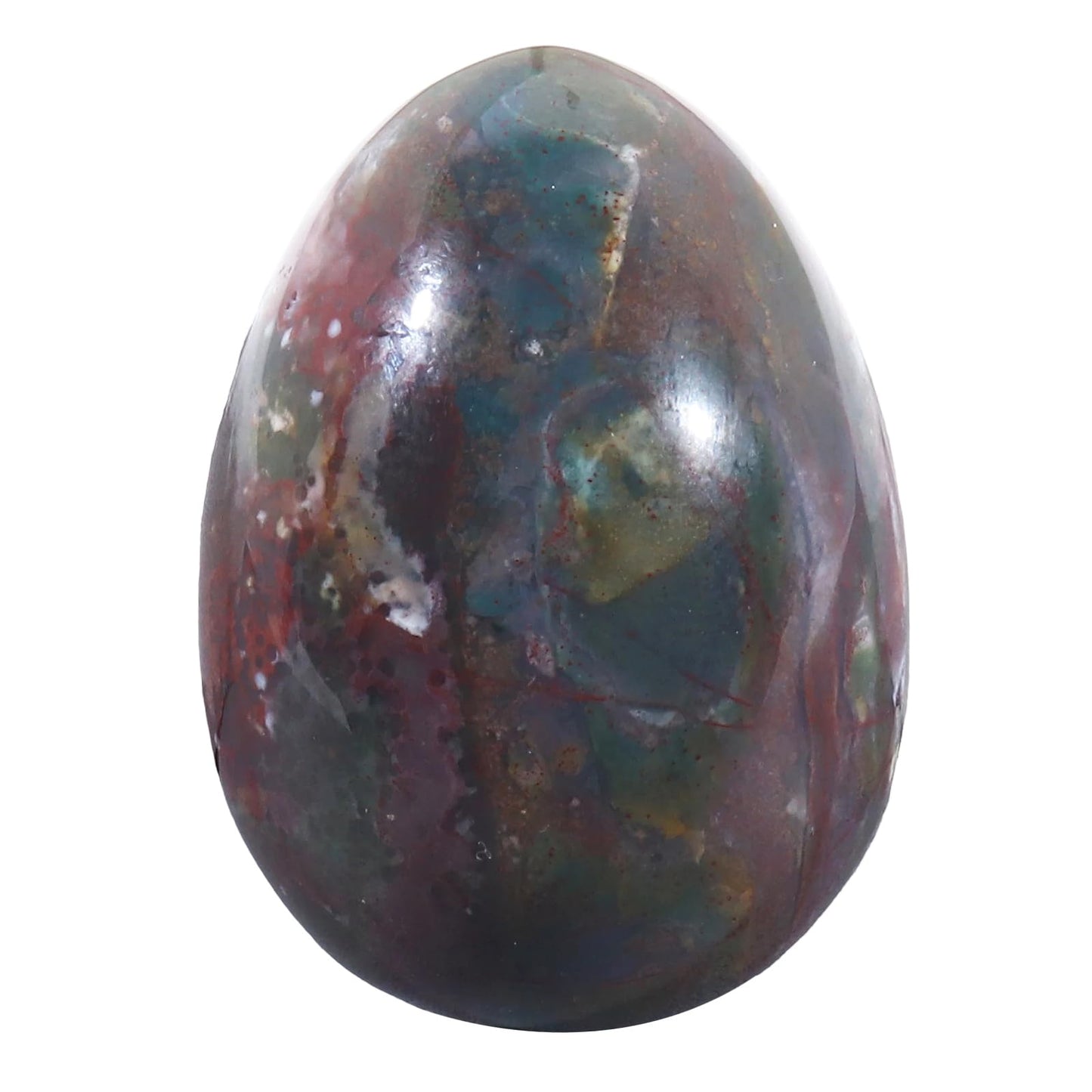 favoramulet Polished Stone Egg for Easter Day, Palm/Pocket/Worry Enegry Healing Crystal Display Sphere Figurine Fengshui, Ocean Jasper 1.8" x 1.3"