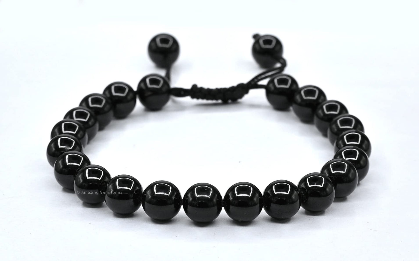 Amazing Gemstone Black Obsidian Bracelet for Women Men's Gifts - Protection Healing Crystal Bracelet - 8mm Gemstone Beaded Adjustable Bracelet Pulseras Para Hombres Mujer Stocking Stuffers