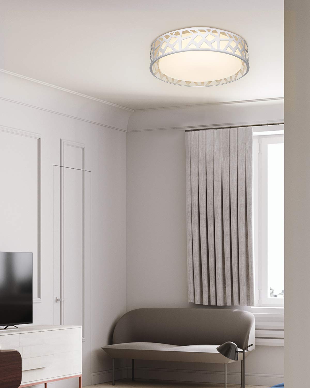 VICNIE Flush Mount Ceiling Light Fixture,15W 1600 Lumens LED Ceiling Lights, Dimmable 3000K Warm White Light Fixtures Ceiling Mount for Bedroom, Kitchen, Hallway, Stairways