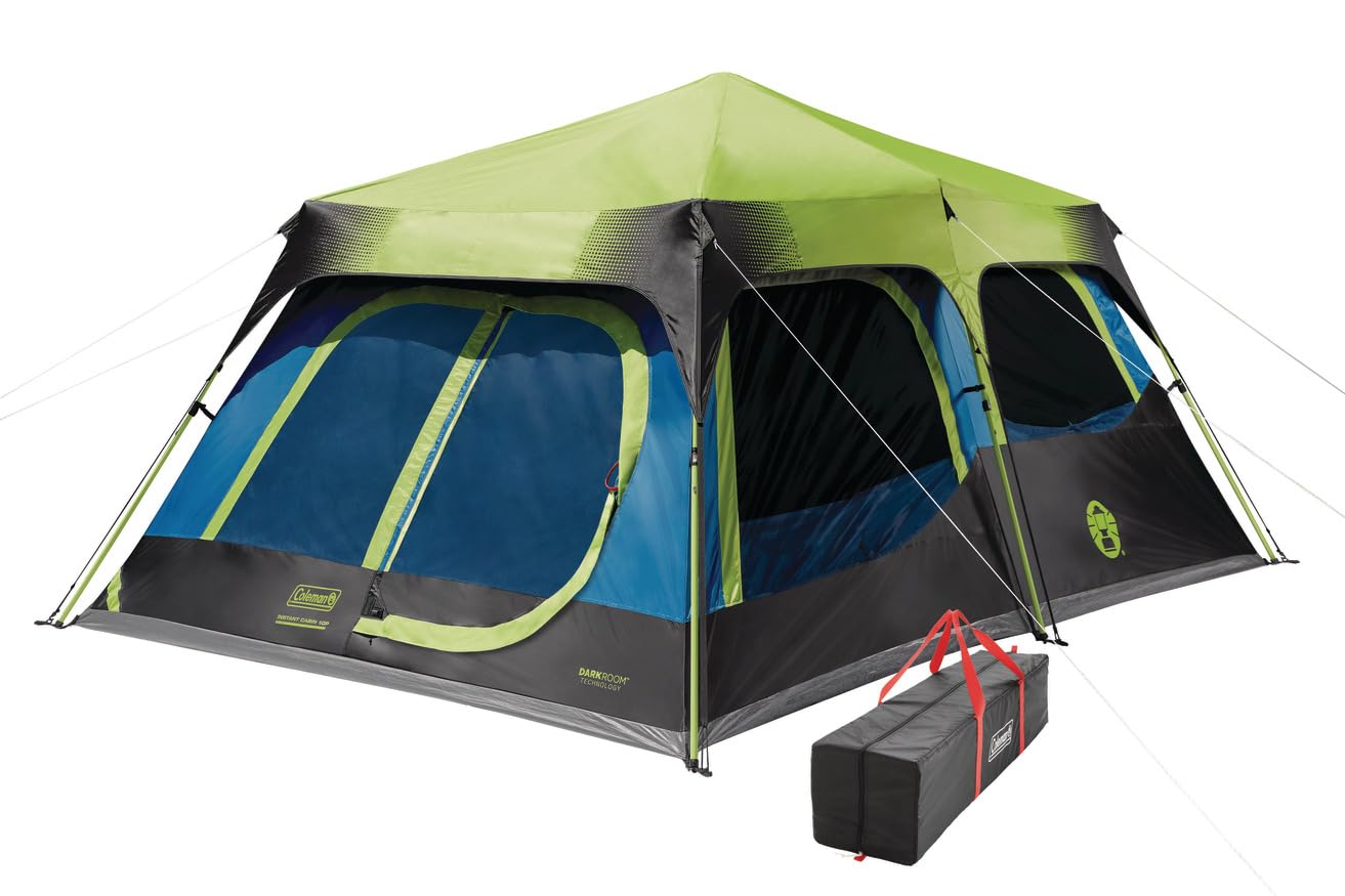 Coleman 4/6/8/10 Person Instant Camping Tent with 1-Minute Setup, Large Family Tent with Pre-Attached Poles, Air Vent, & Carry Bag, Sets Up in About 60 Seconds