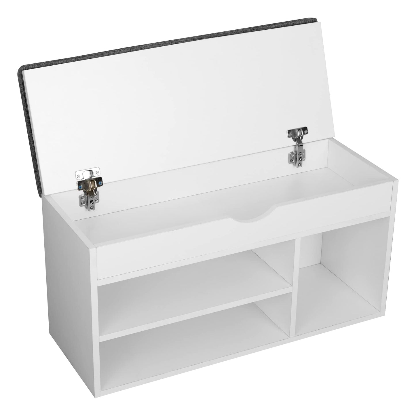 WelFurGeer Shoe Bench with Storage, White Shoe Storage Bench, Entryway Bench with Storage, Entryway Shoe Storage Bench White + Gray