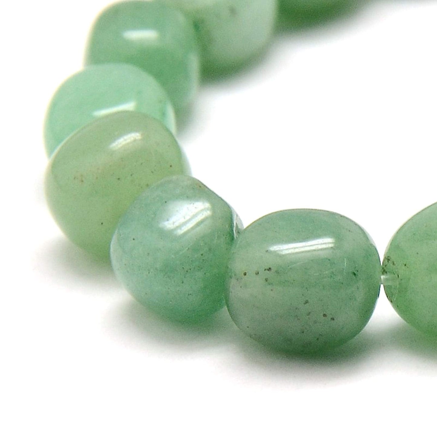 Fashewelry 38Pcs Irregular Natural Green Aventurine Stone Beads Nugget Tumbled Chakra Gemstone Beads Crystal Healing Drilled Loose Beads 8-12mm for Earring Bracelet Necklace Jewelry Making