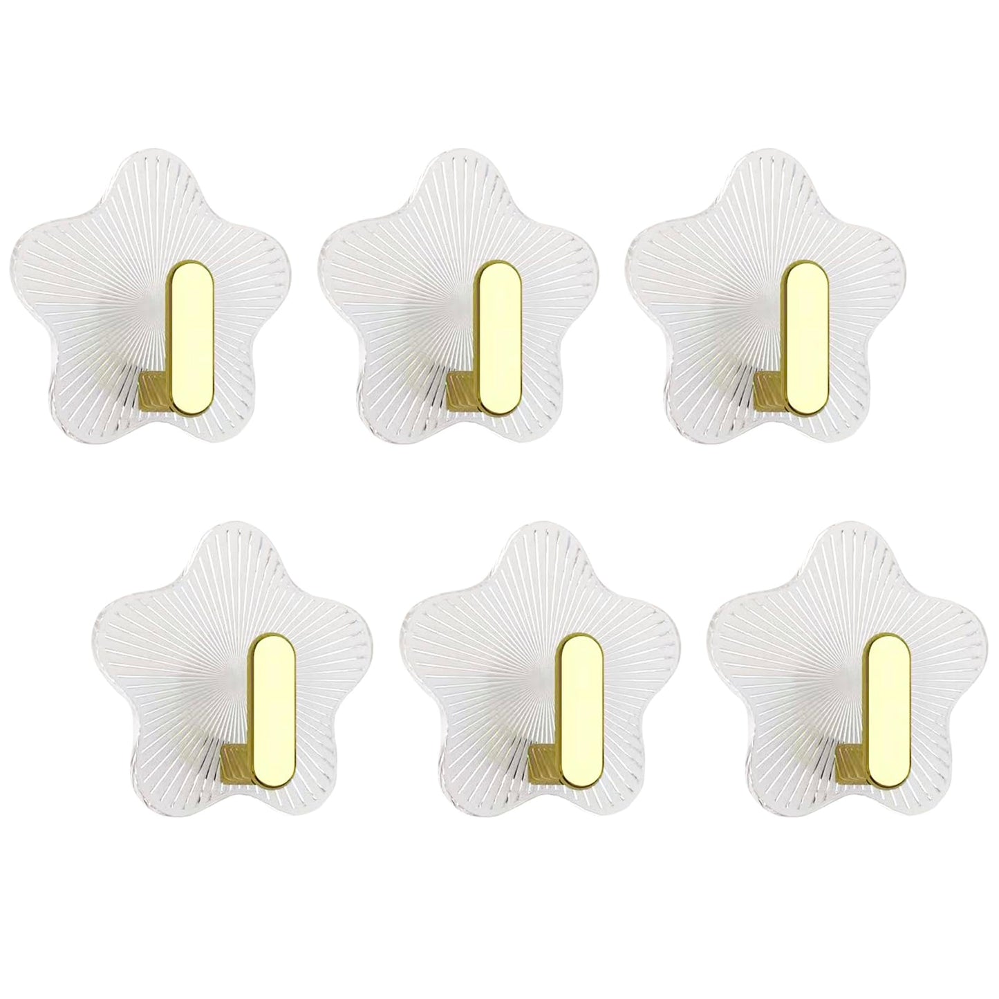 Gerderk 6 Pack Adhesive Utility Hooks, Heavy Duty 12 lbs Robe Towel Hooks Waterproof Adhesive Wall Hooks for Home Bathroom Kitchen Office and Living Room.