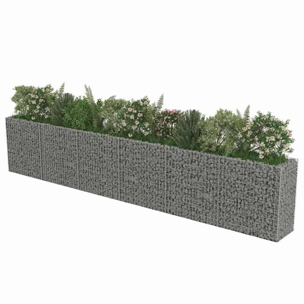 YNGBHFNOP Large Silver Galvanized Steel Gabion Raised Bed for Outdoor Garden, Heavy Duty 1400 lbs Capacity Modern Planter Box with Mesh Design for Patio, Backyard, and Landscaping