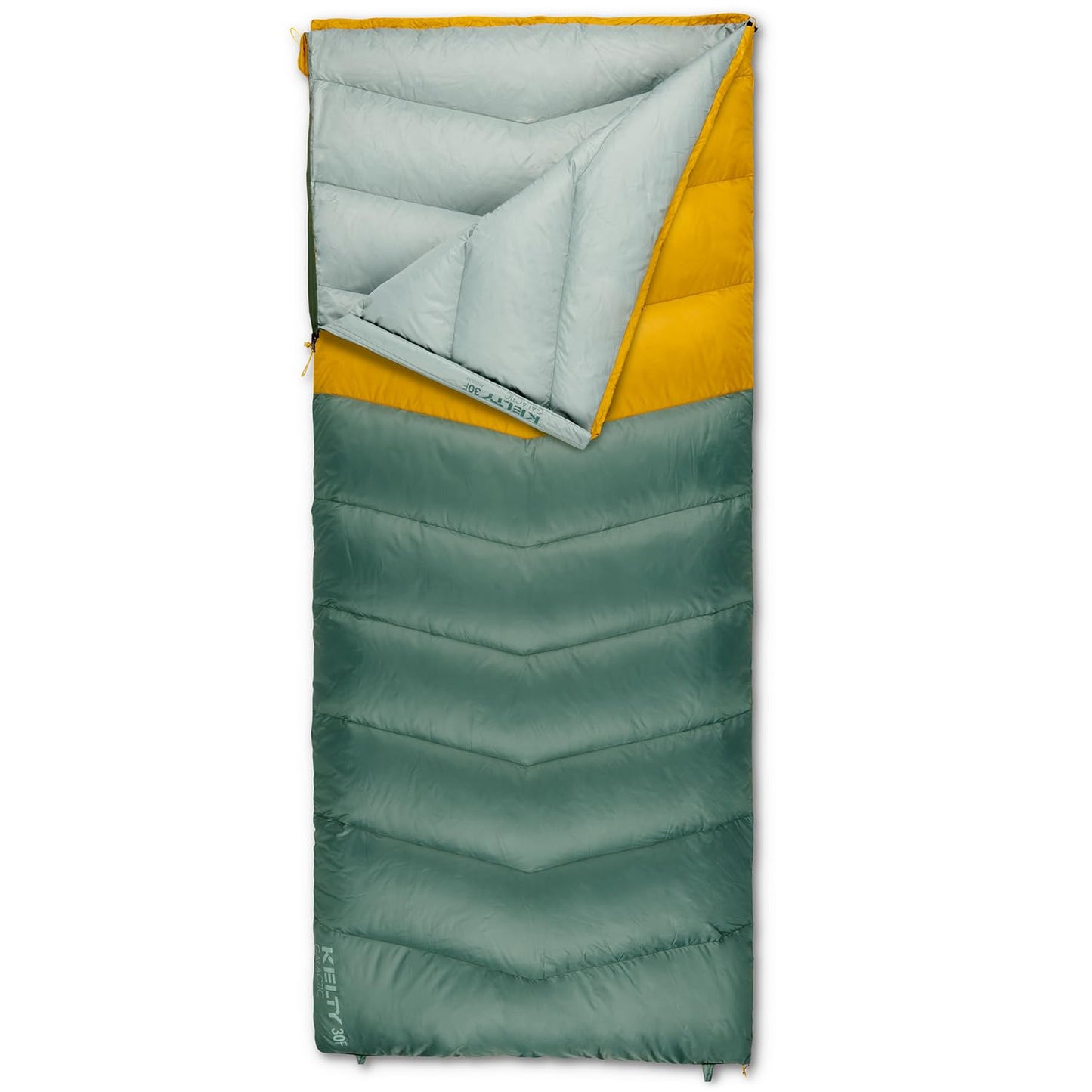 Kelty Galactic Down 30 Degree Sleeping Bag, 550 Fill Power RDS Trackable Down, Backpacking and Camping, Zip Together for 2P Sleeping Bag (Duck Green)