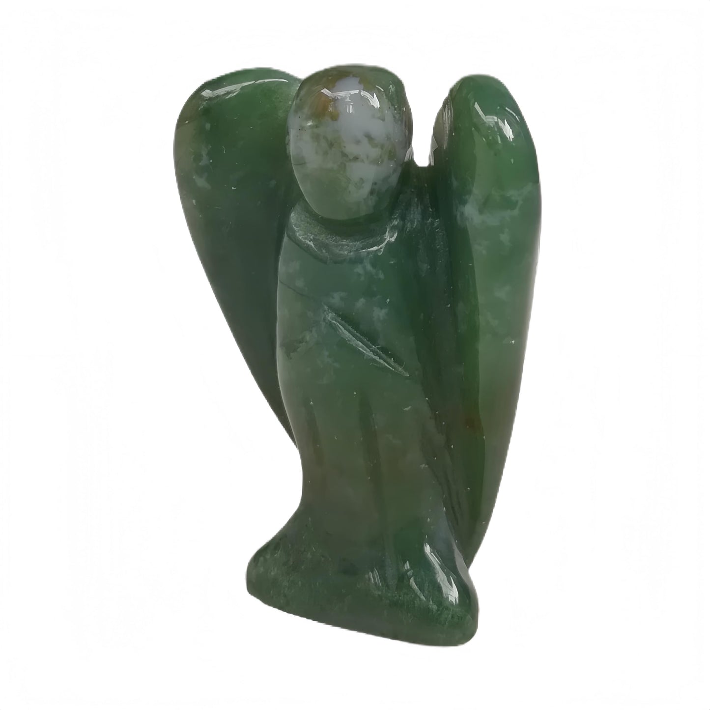 Afucats Natural India Agate Healing Guardian Angel Indoor Decorative Stone,1.5 Inches Carving Pocket Palm Statue,Gift for Her Christmas Décor