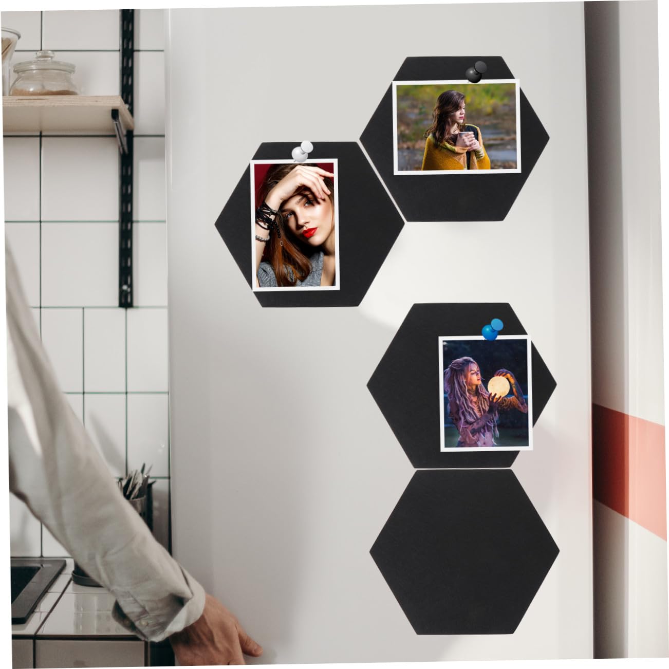 Uonlytech 10pcs Felt Message Board Wall Decor Photo Display Board Easy Install Wall Sticker for Home Decor