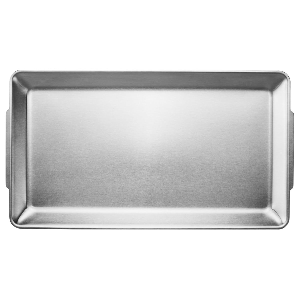 Wagensteiger SUS304 Stainless Steel Serving Platters, Rectangle Metal Dinner Plate with Handles, Decorative Tray, Lightweight, Cheese Board, Oven Safe (14.17 x 7.87 inches)