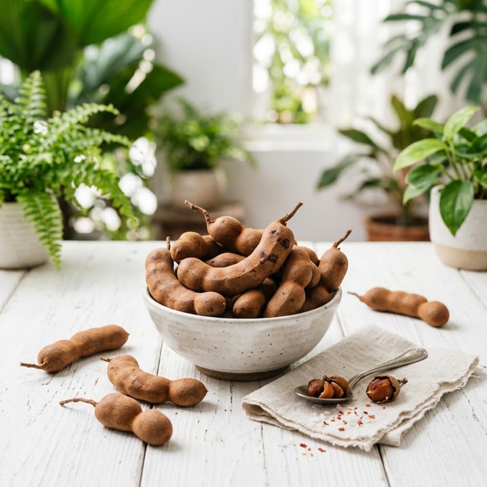 Sour Tamarind Tree Live Plant, Tamarind Plant, Well Rooted 2 Feet Tall, 3 Gallon Pot, Tropical Fruit for Edible Garden and Backyard, No Ship to CA