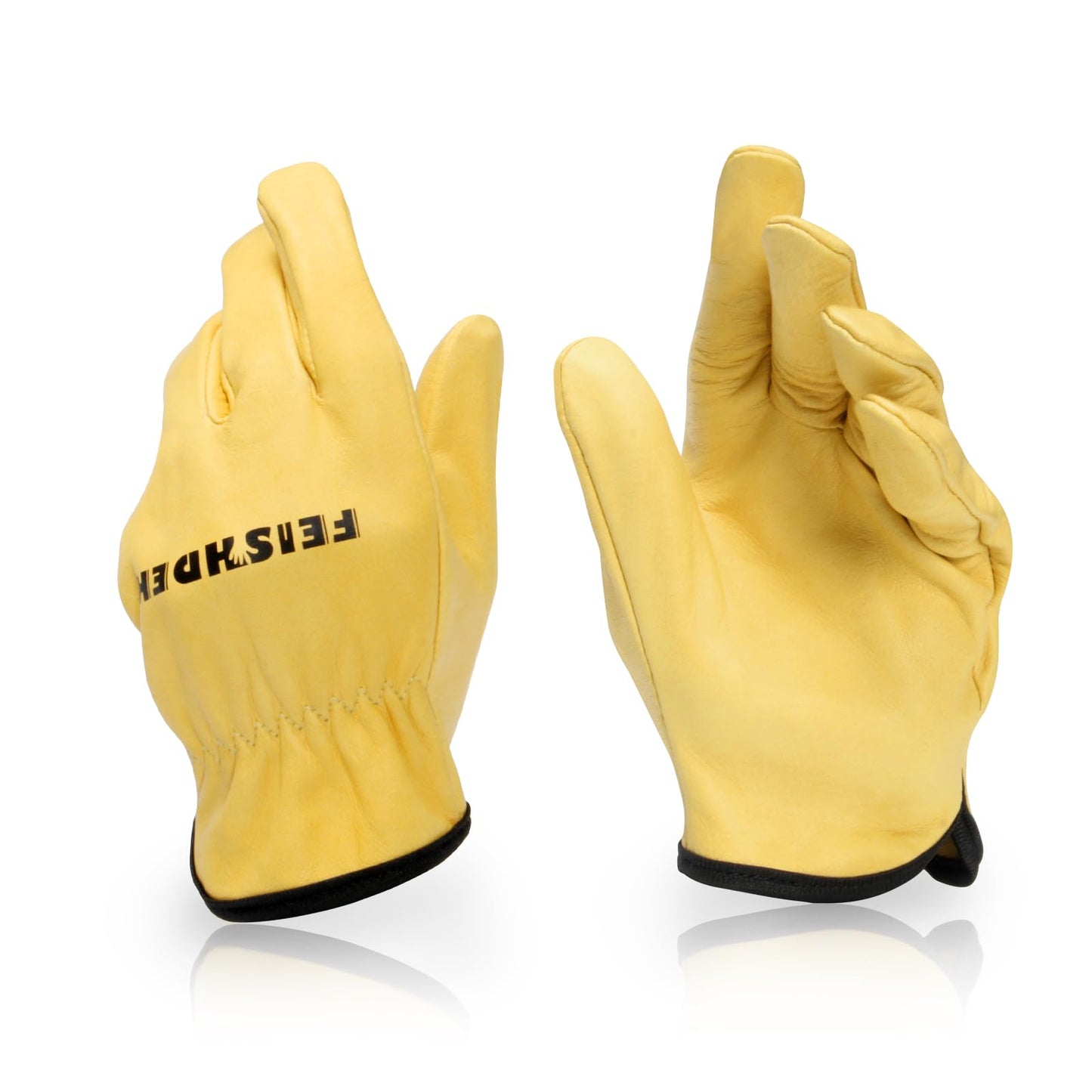 FEISHDEK Kids Leather Gardening Gloves, Toddler Work Gloves, Perfect for Children Gardening for Kids Age 6-7 (Large)