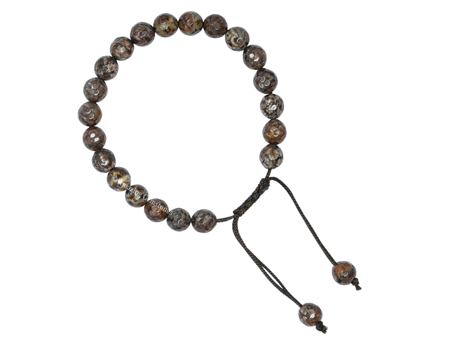 Amazing Gemstone Brown Snowflake Obsidian Bracelet for Women - Chakra Mens Bracelet Protection Crystals and Healing Stones - Blessing Bracelet Spiritual Meditation Gift Christmas